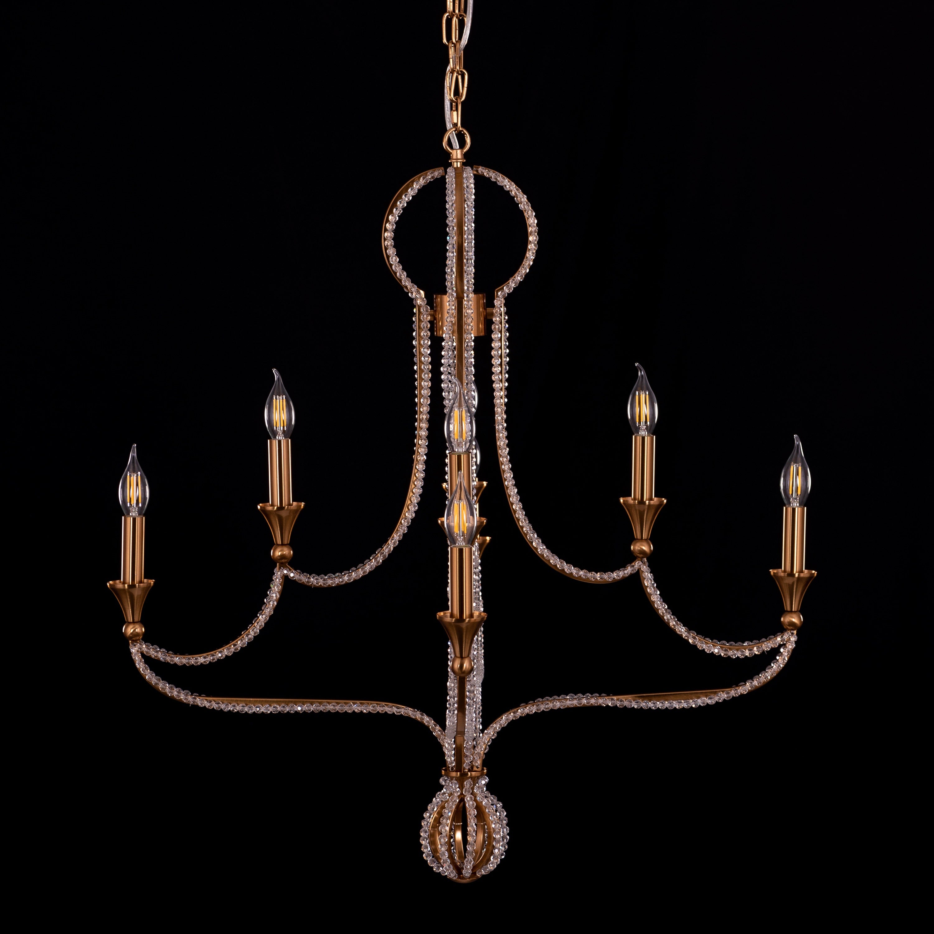 Follow Your Muse (Large, Gold) Crystal Chandelier