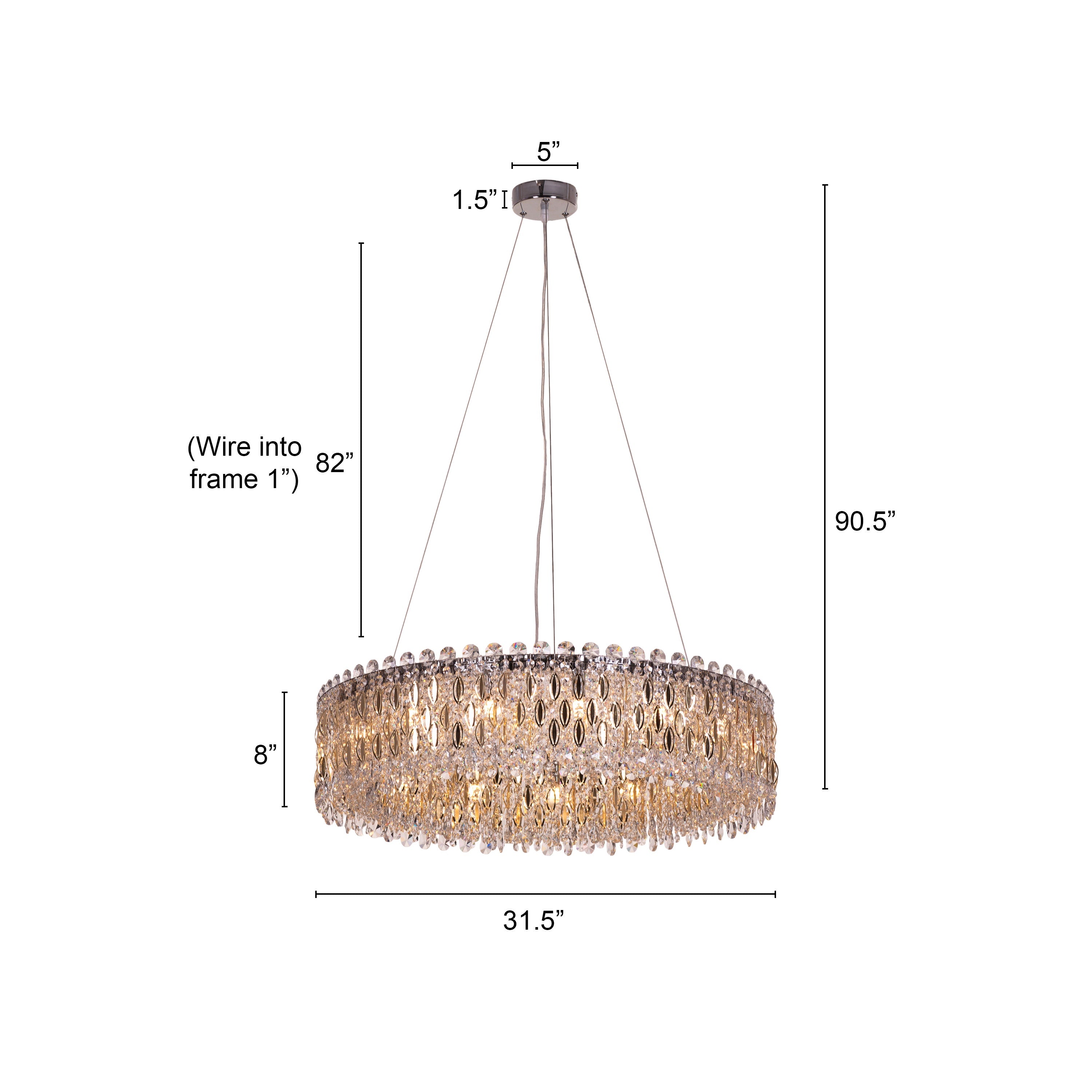 Shooting Star (Gold) Crystal Chandelier