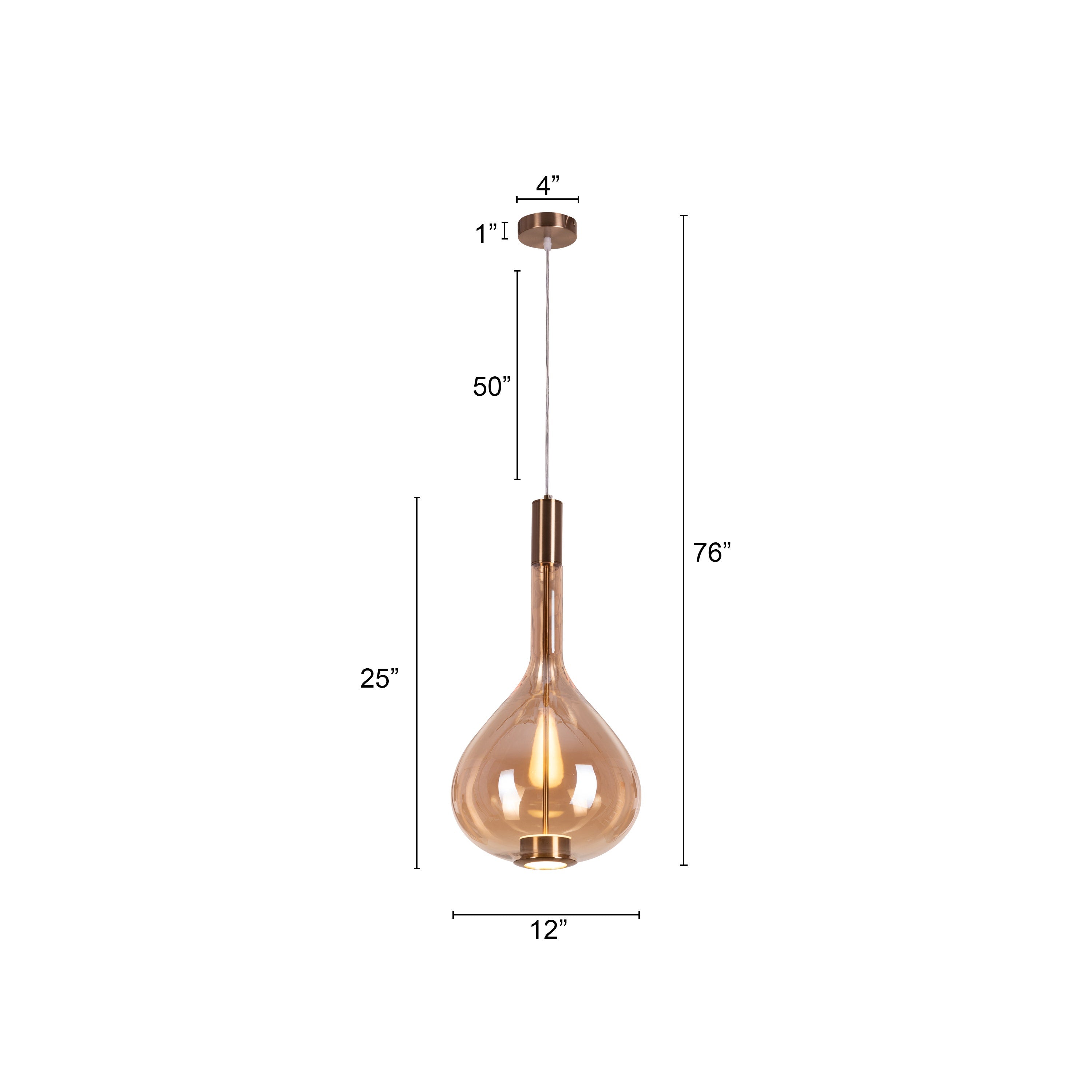 You Own It (Amber, Built-In LED) Glass Pendant Light