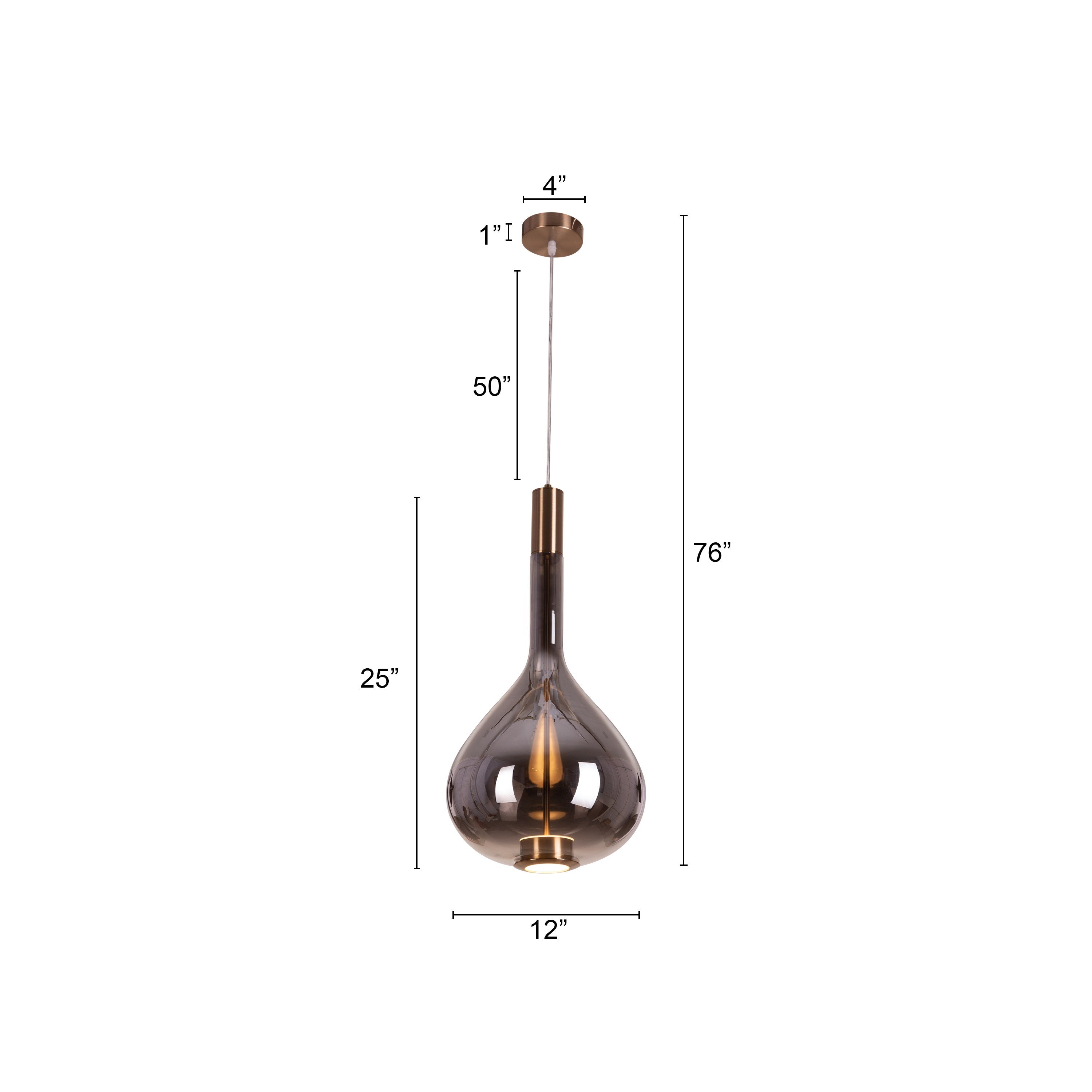 You Own It (Smokey Grey, Built-In LED) Glass Pendant Light