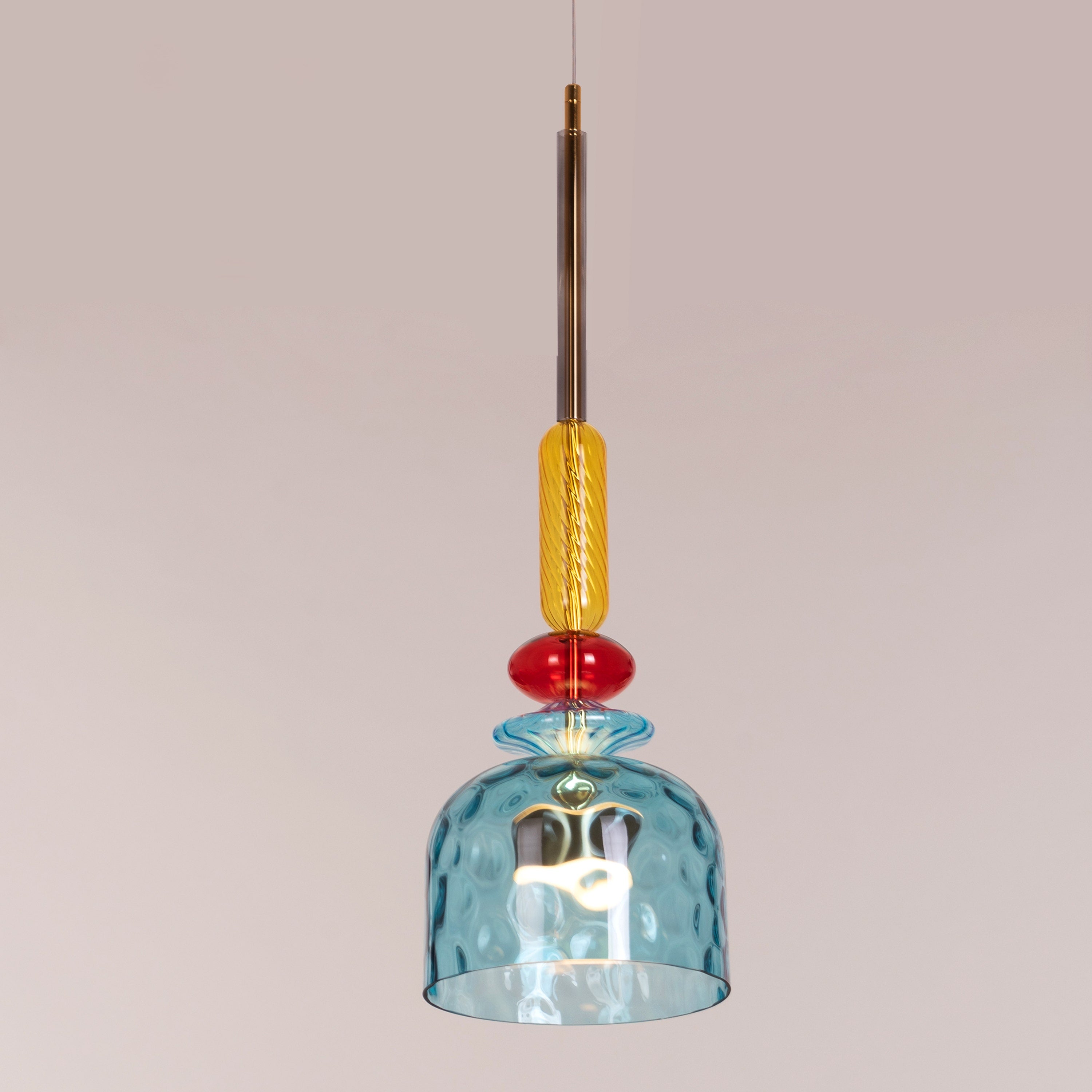 Hawaiian Cocktail (Blue, Built-In LED) Glass Pendant Light