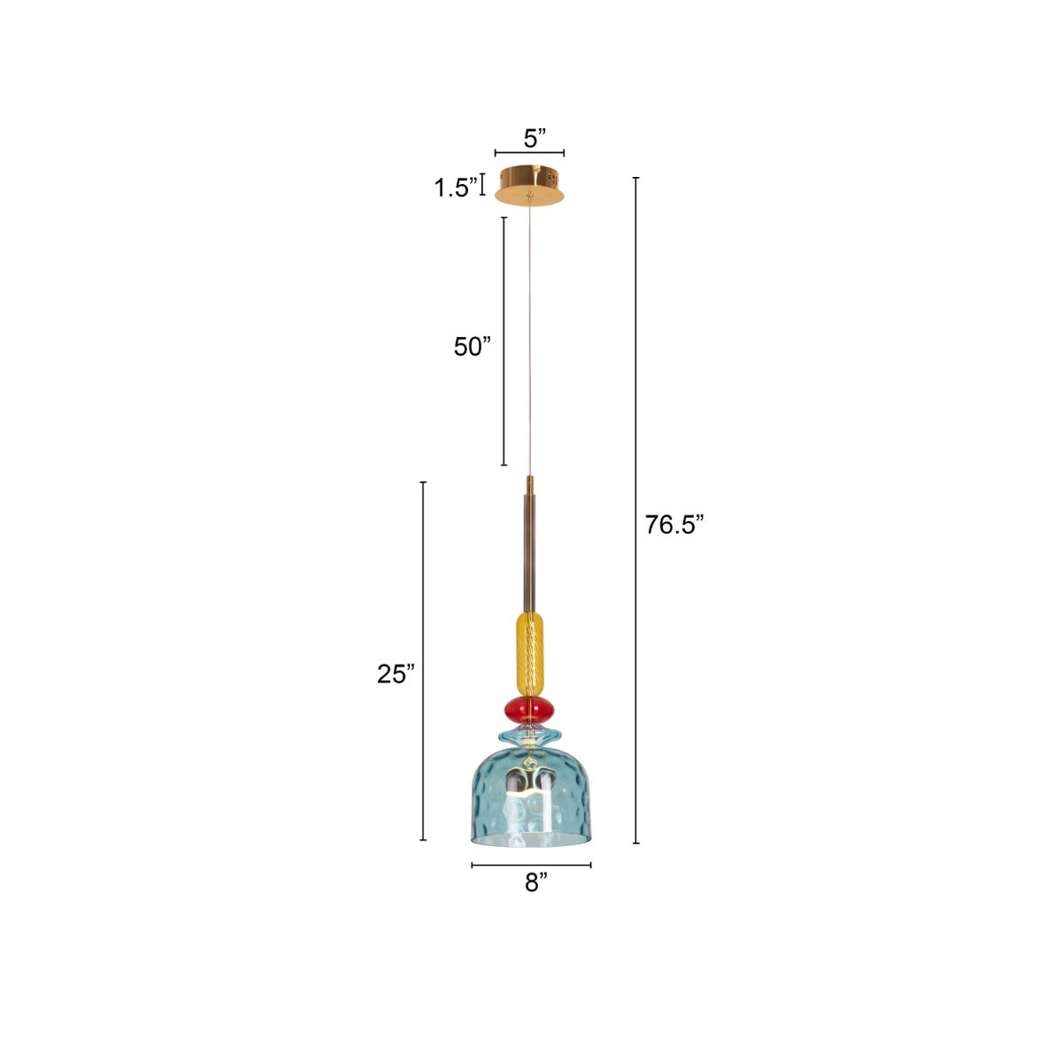 Hawaiian Cocktail (Blue, Built-In LED) Glass Pendant Light