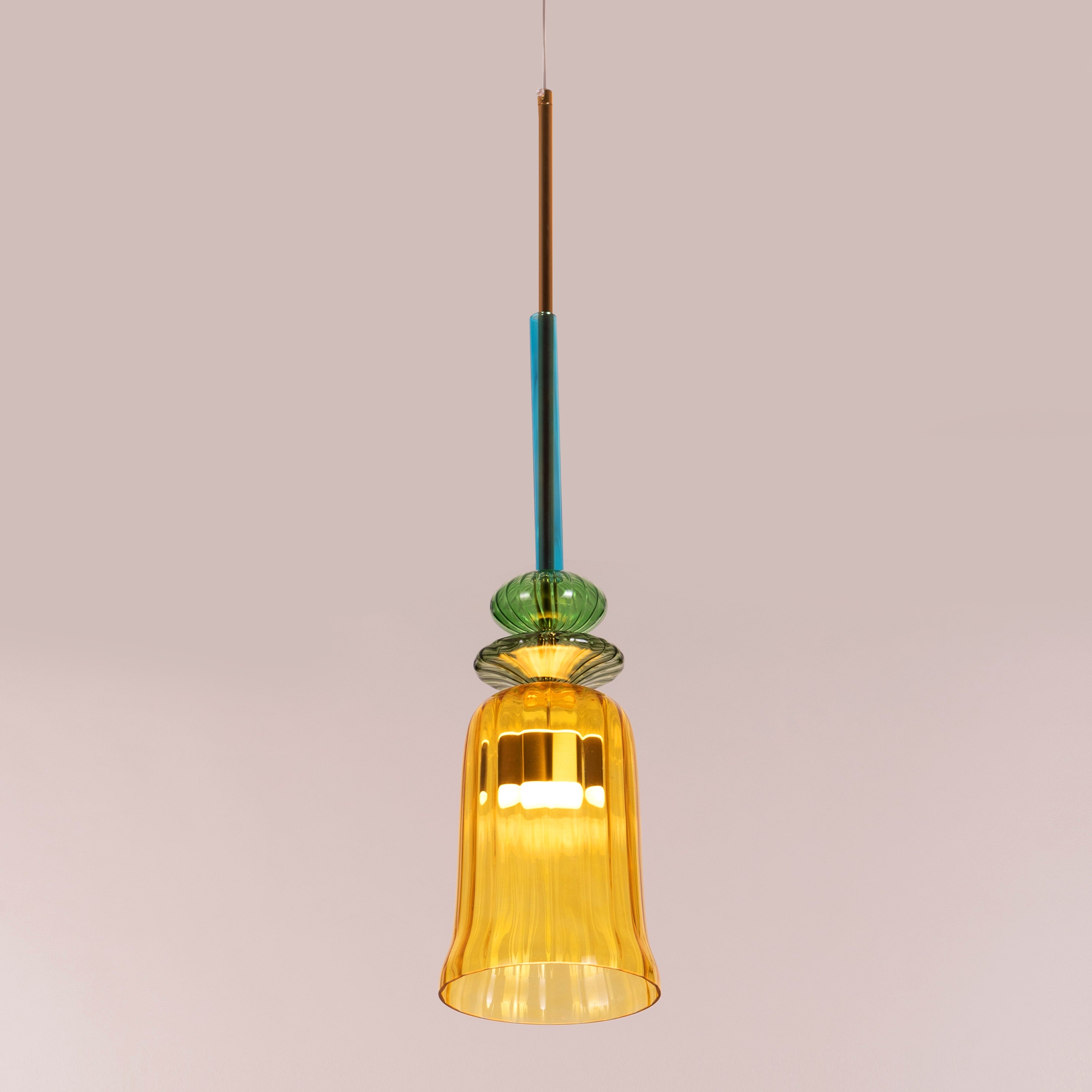 Tropical Treat (Gold, Built-In LED) Glass Pendant Light