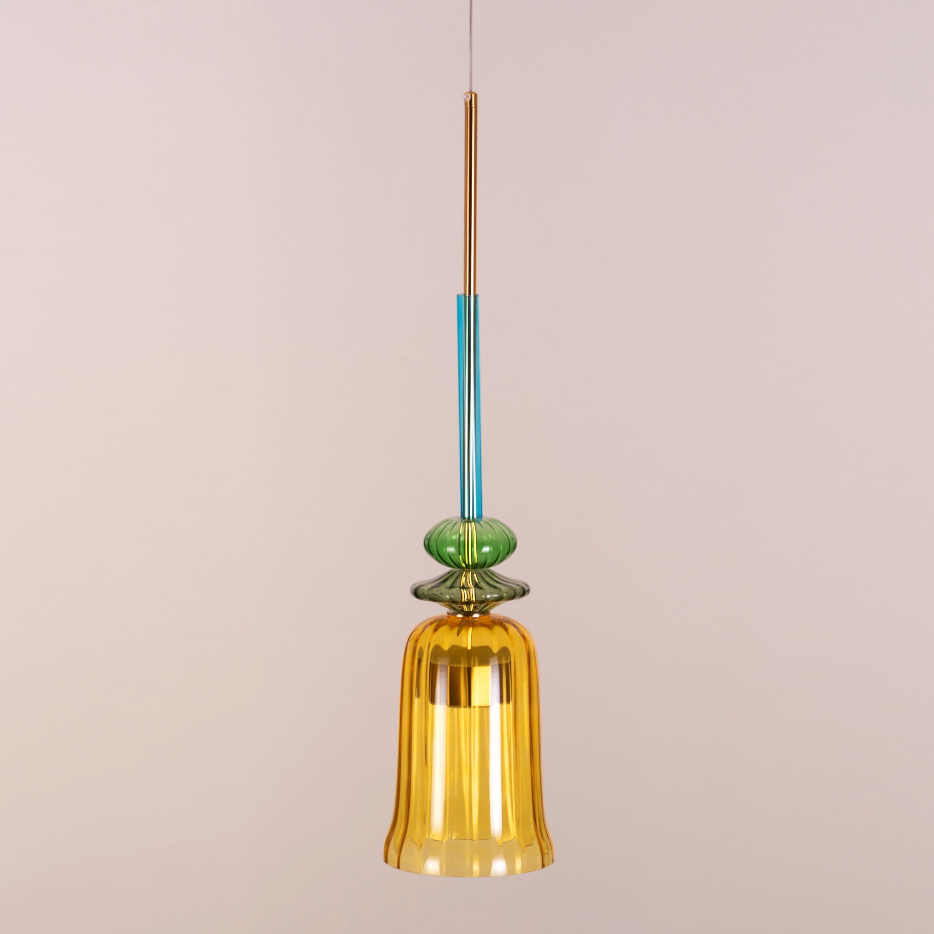 Tropical Treat (Gold, Built-In LED) Glass Pendant Light
