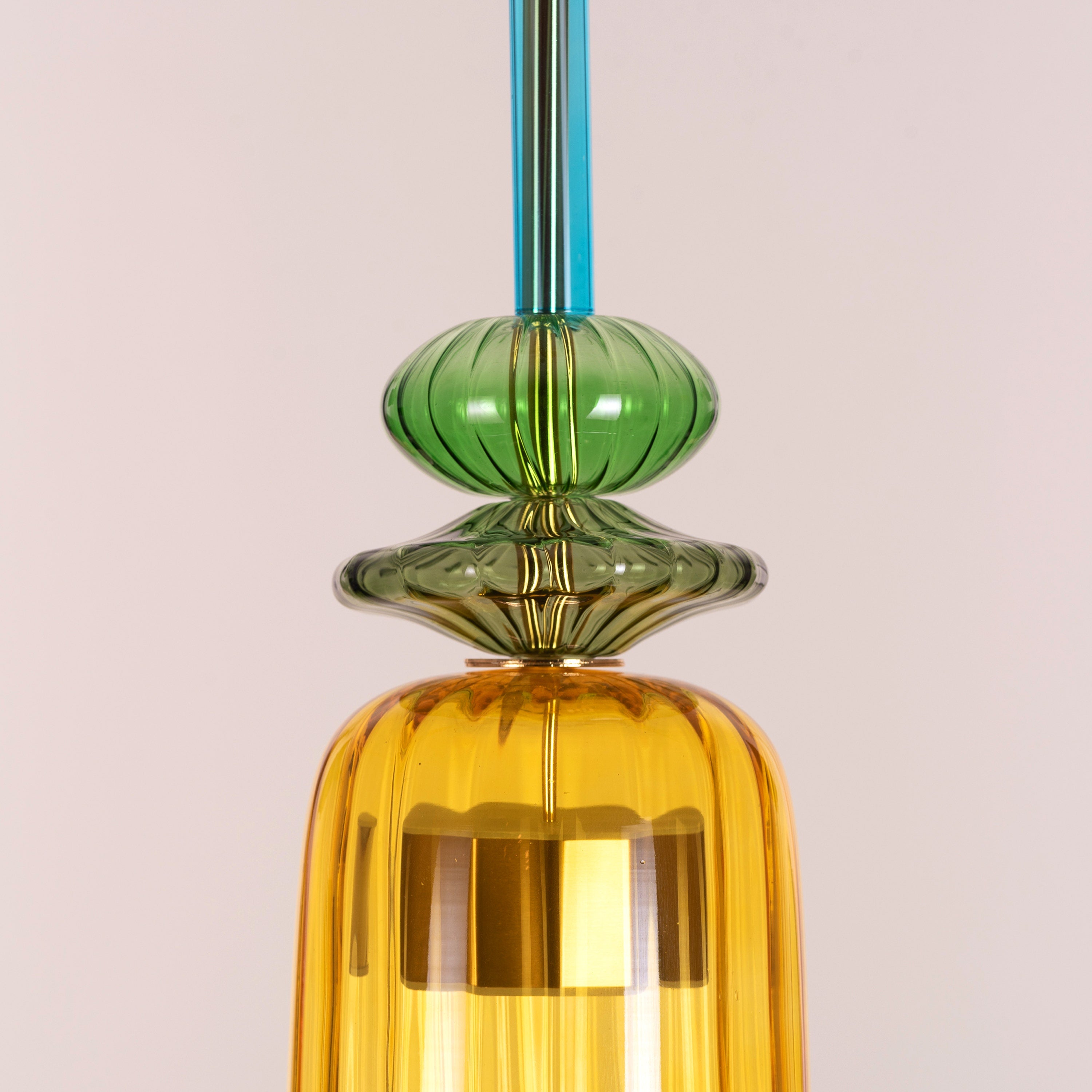 Tropical Treat (Gold, Built-In LED) Glass Pendant Light