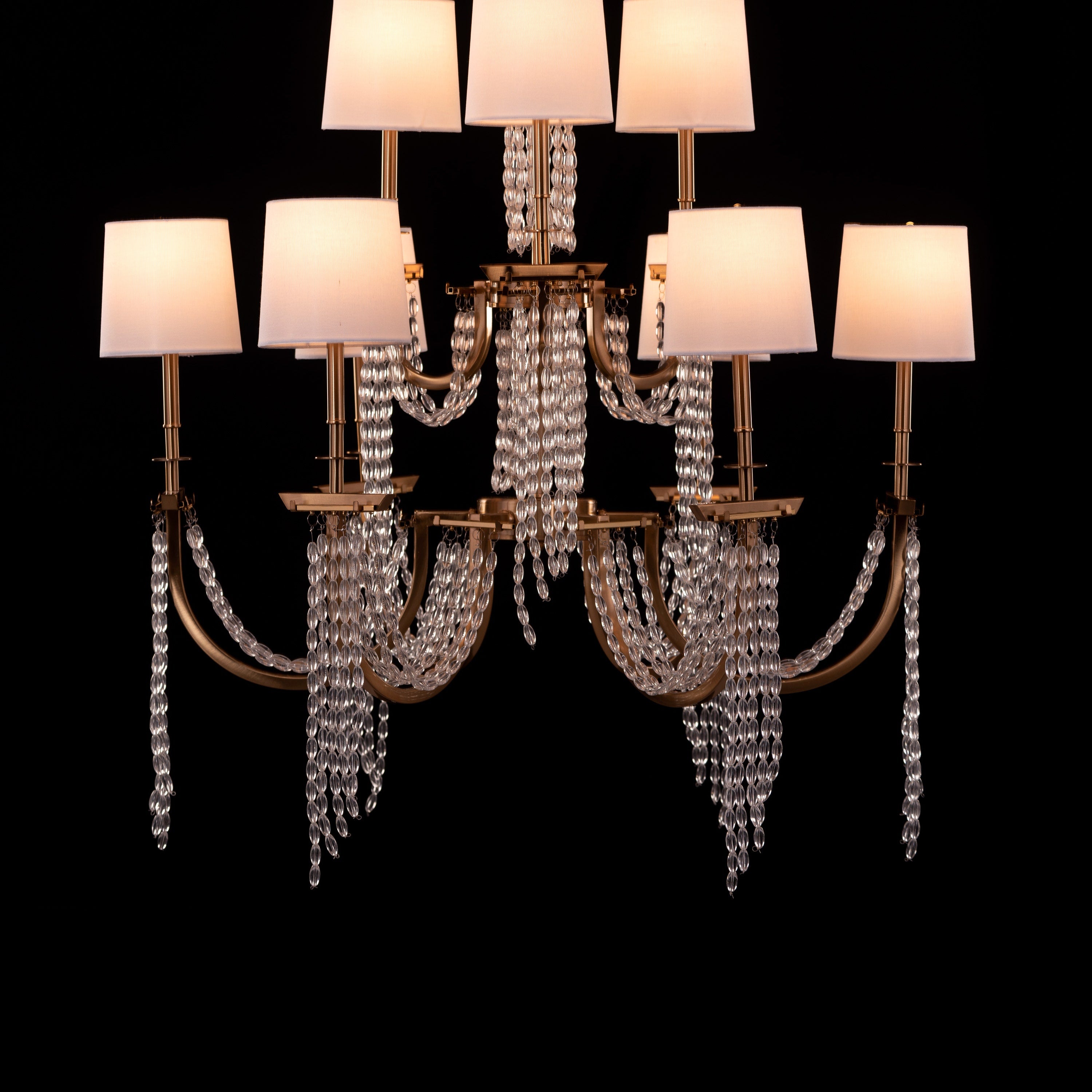 Cupid's Kiss (Gold) Crystal Double Height Chandelier