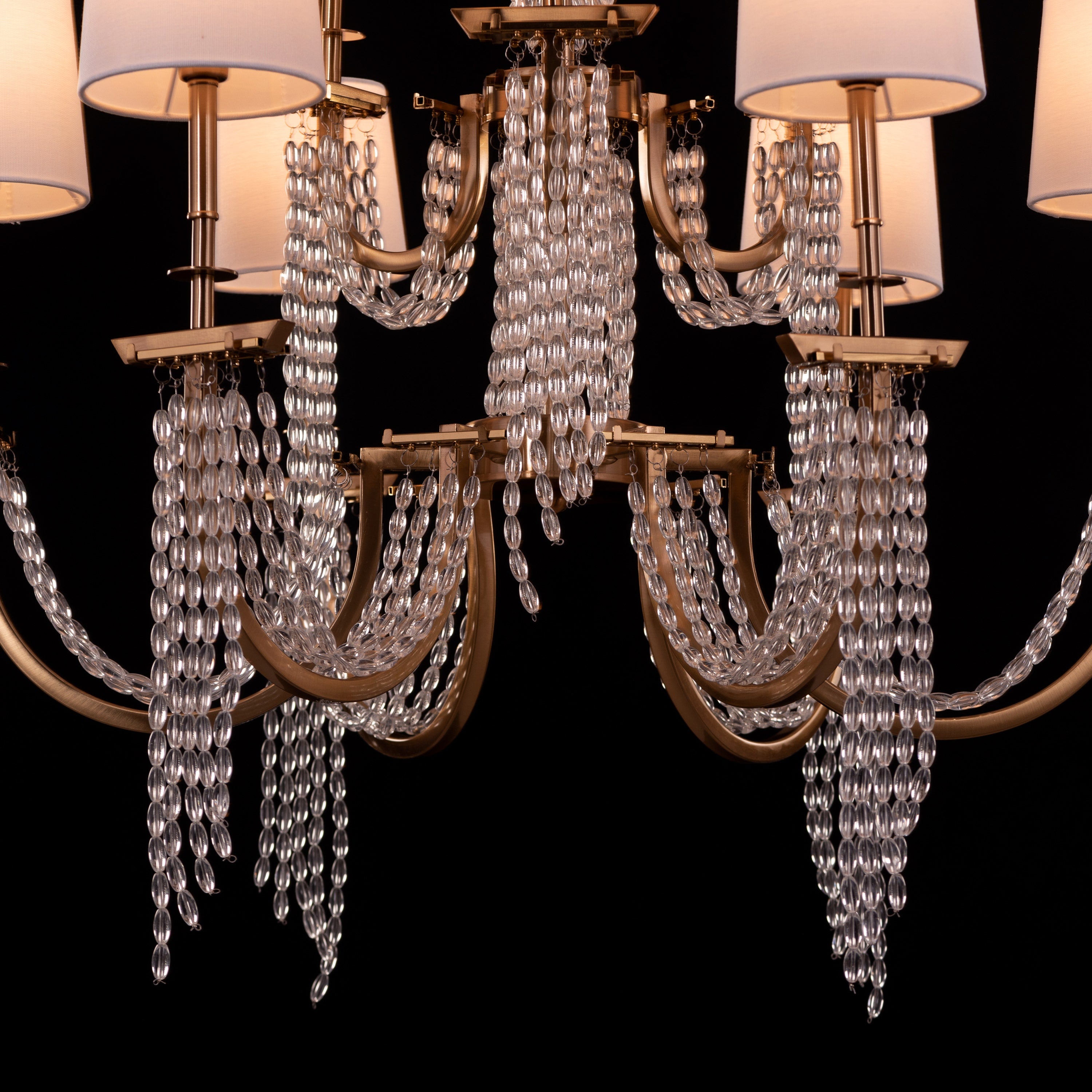 Cupid's Kiss (Gold) Crystal Double Height Chandelier