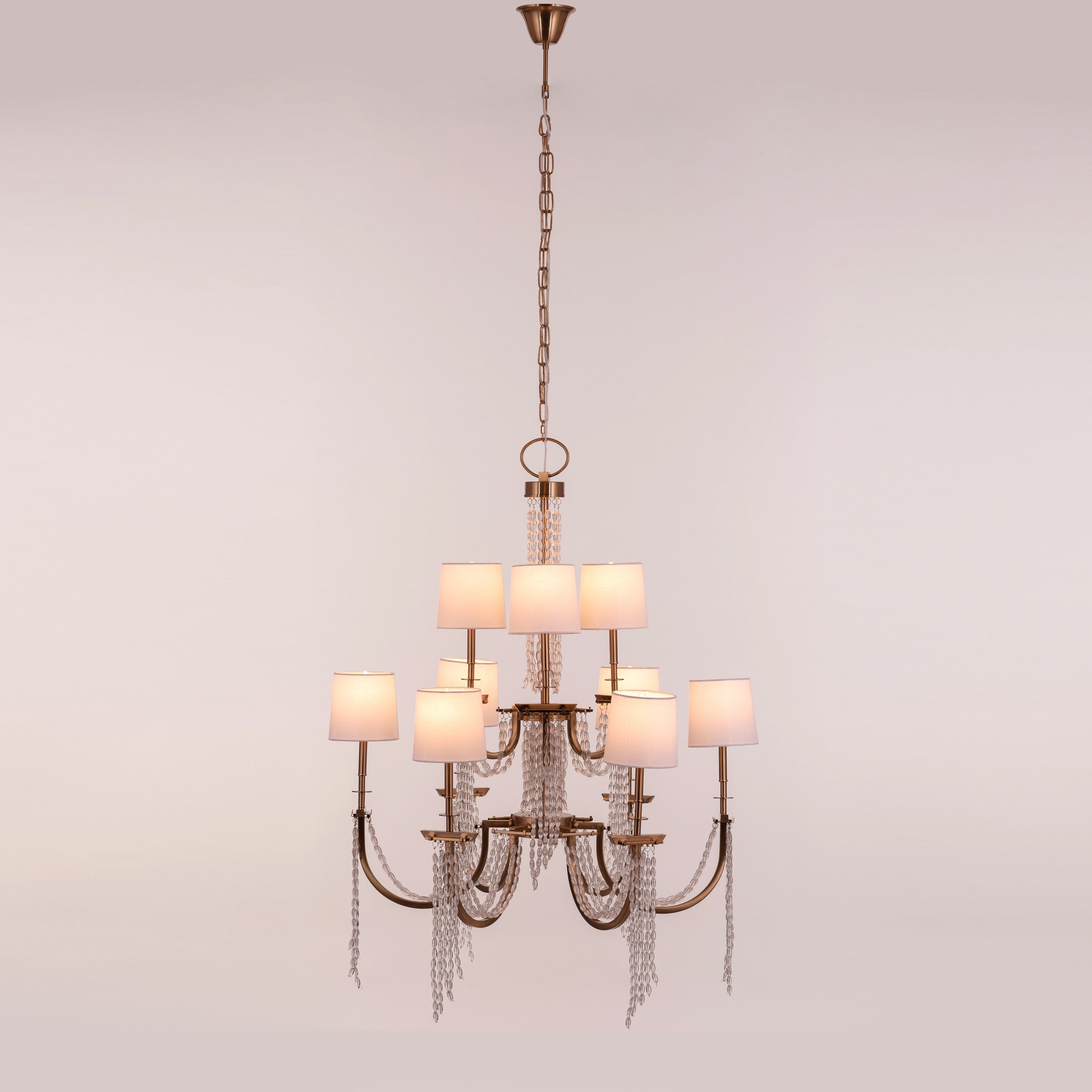 Cupid's Kiss (Gold) Crystal Double Height Chandelier
