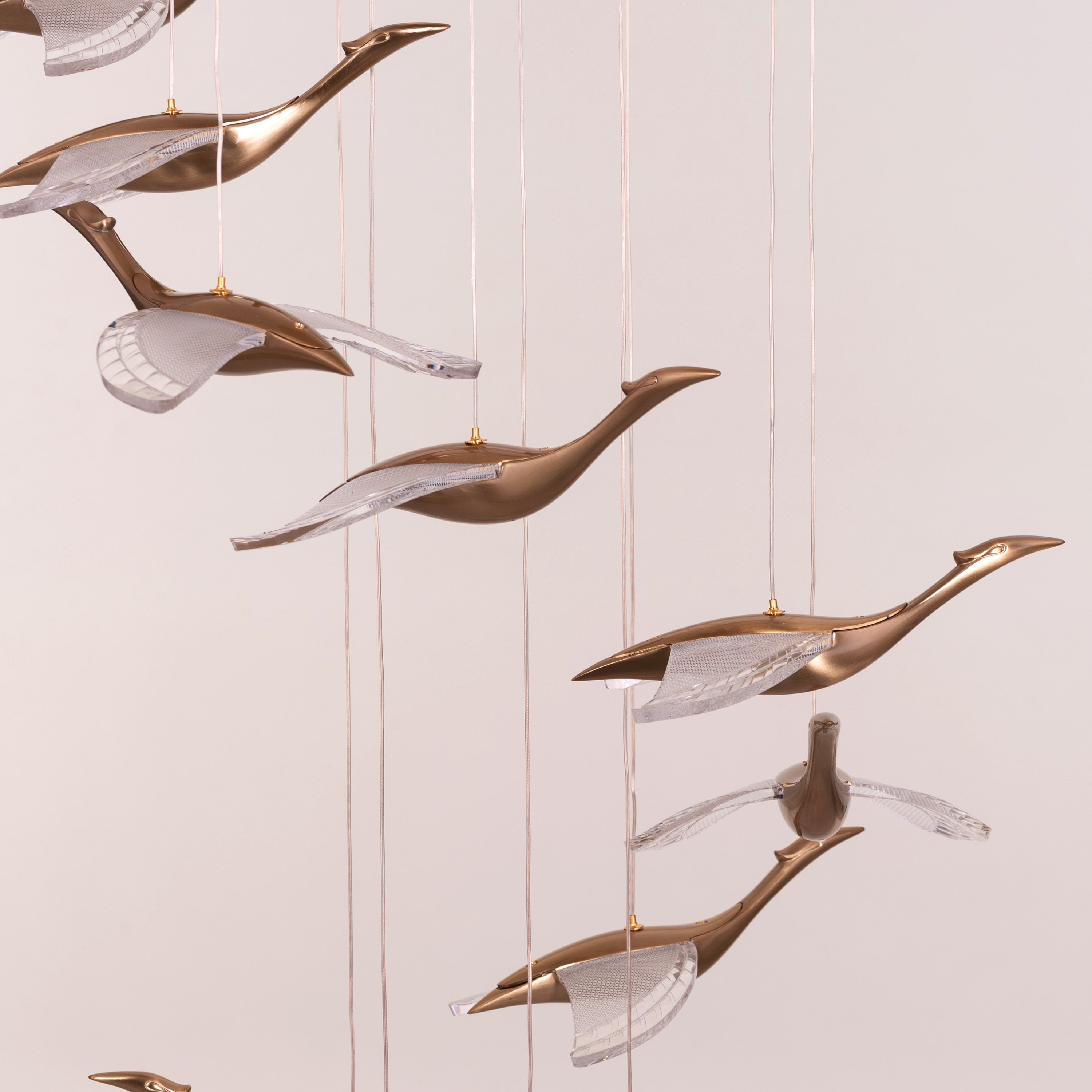 Before I Wake (Large, Gold, Dimmable LED with Remote Control) Double Height Chandelier