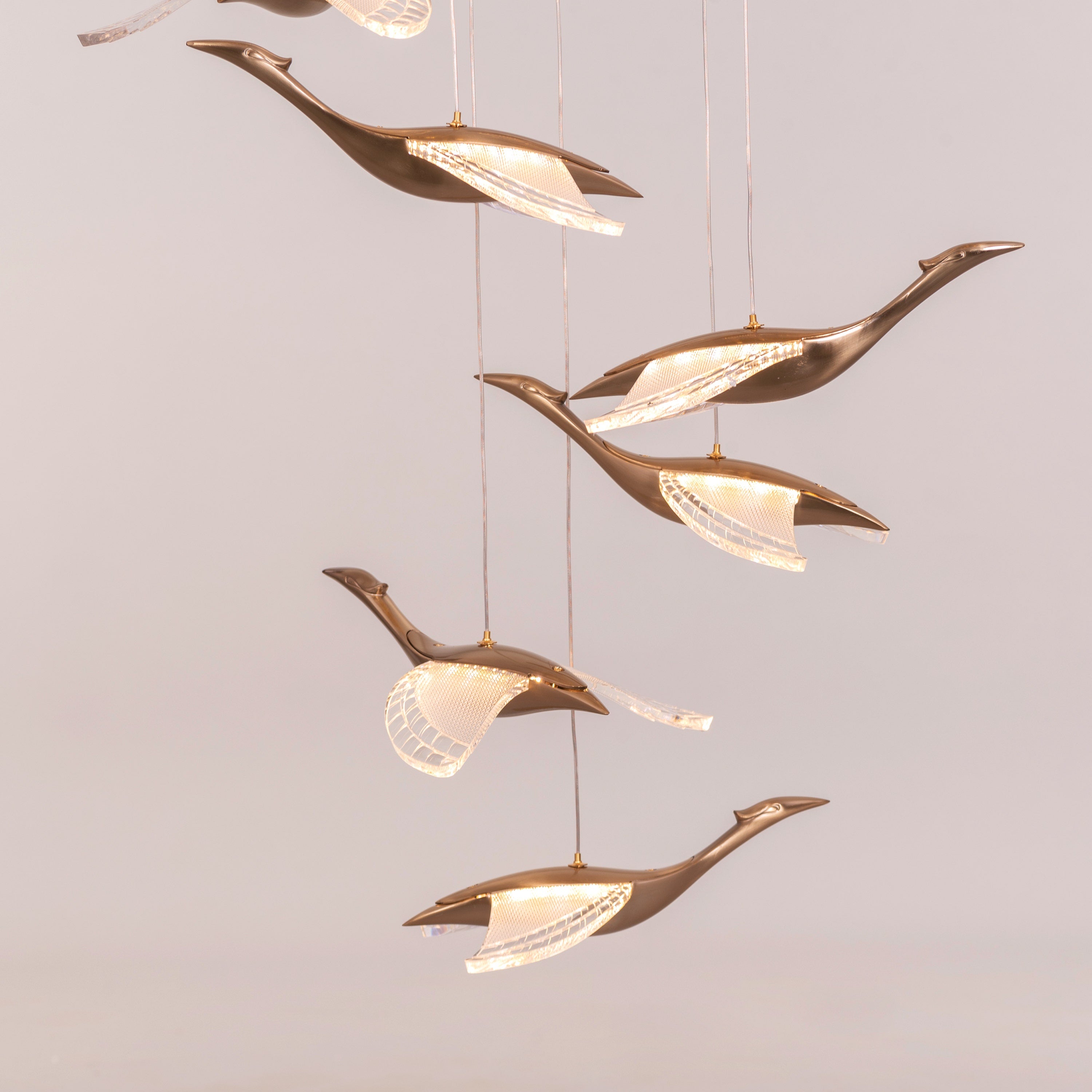 Before I Wake (Large, Gold, Dimmable LED with Remote Control) Double Height Chandelier