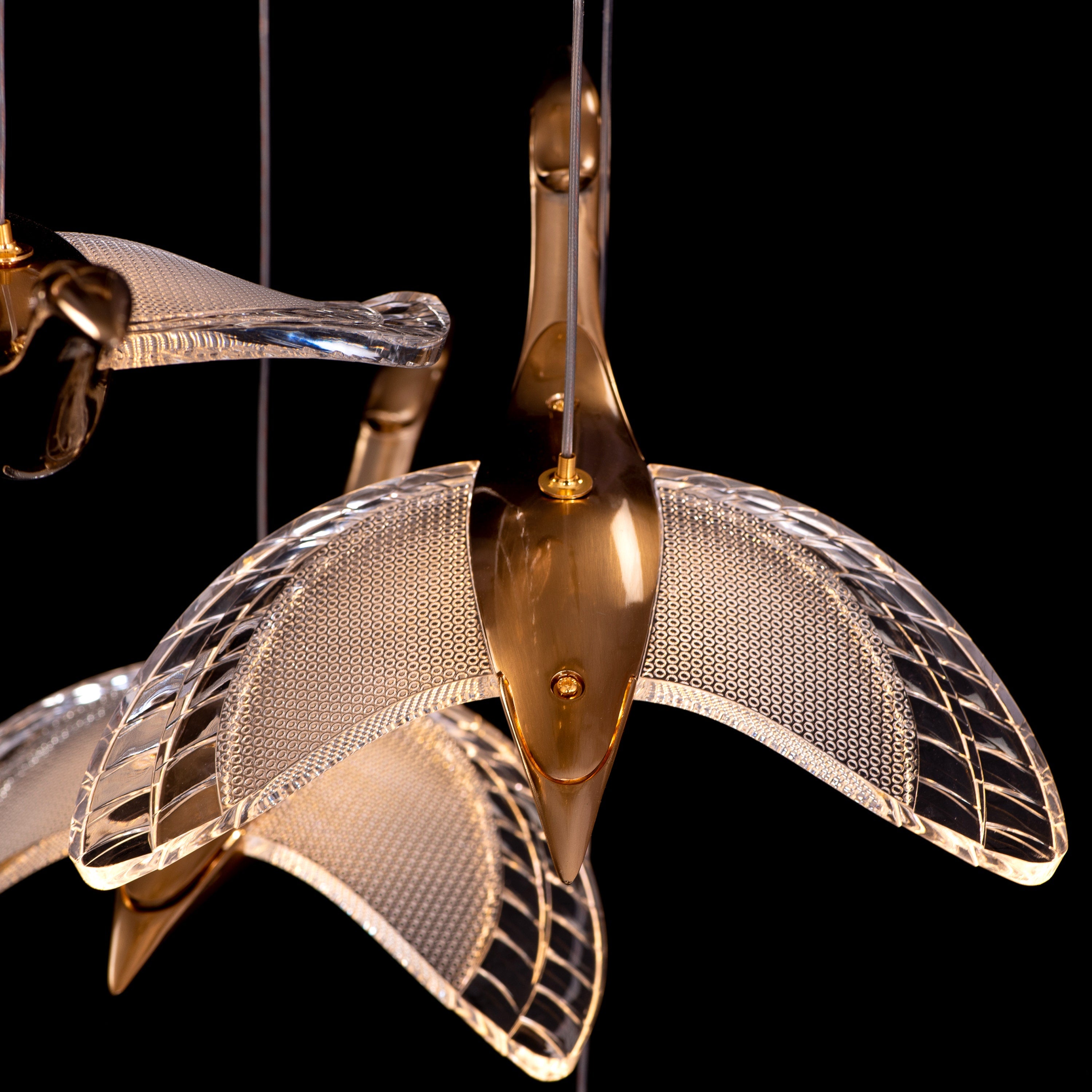 Before I Wake (Large, Gold, Dimmable LED with Remote Control) Double Height Chandelier