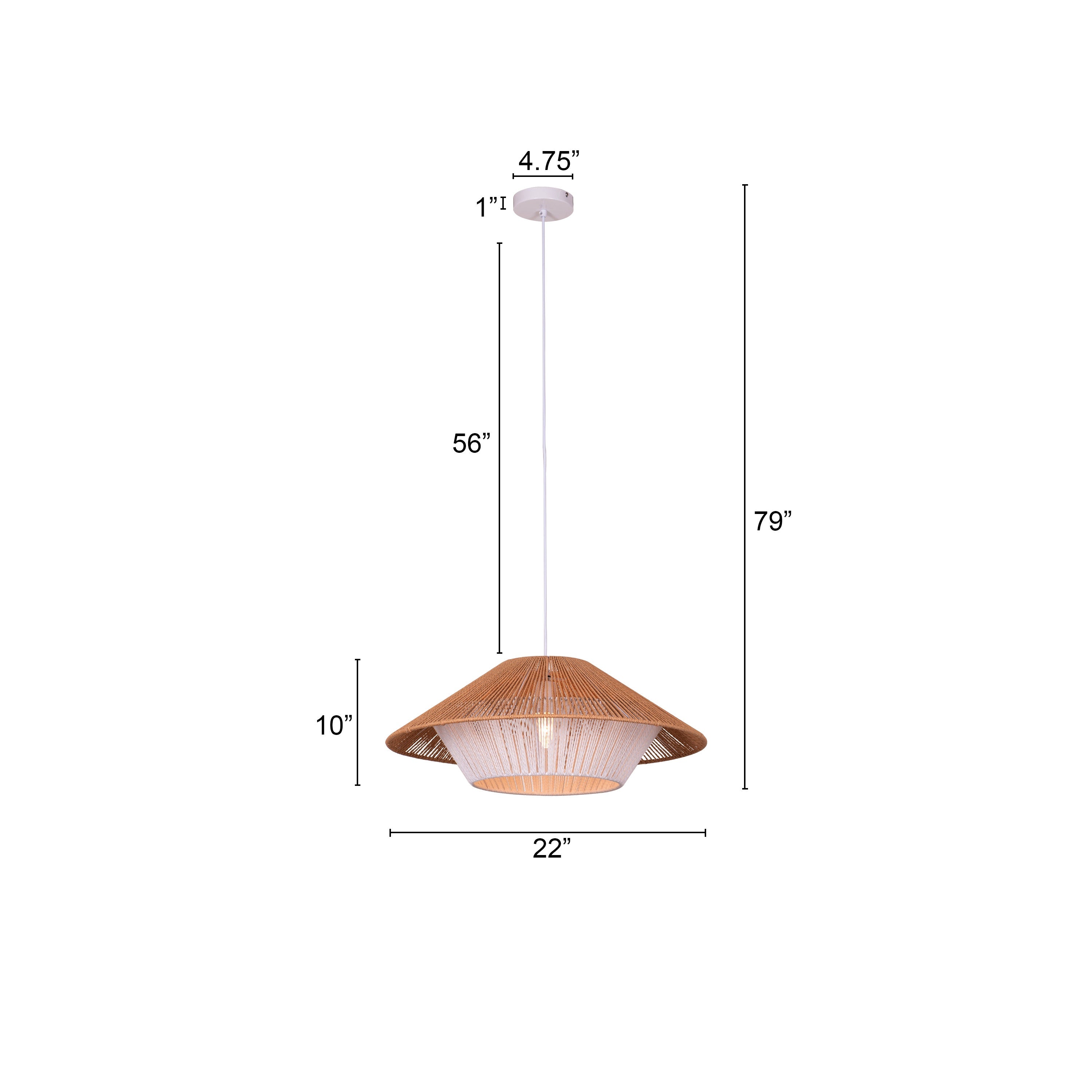 Mean What You Say (Brown, White) Rattan Pendant Light