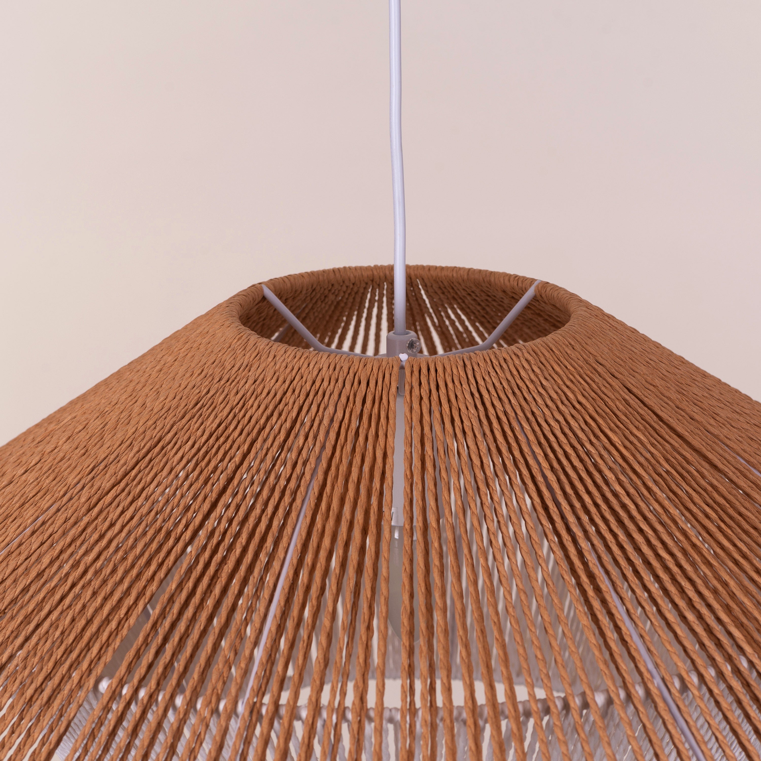 Mean What You Say (Brown, White) Rattan Pendant Light