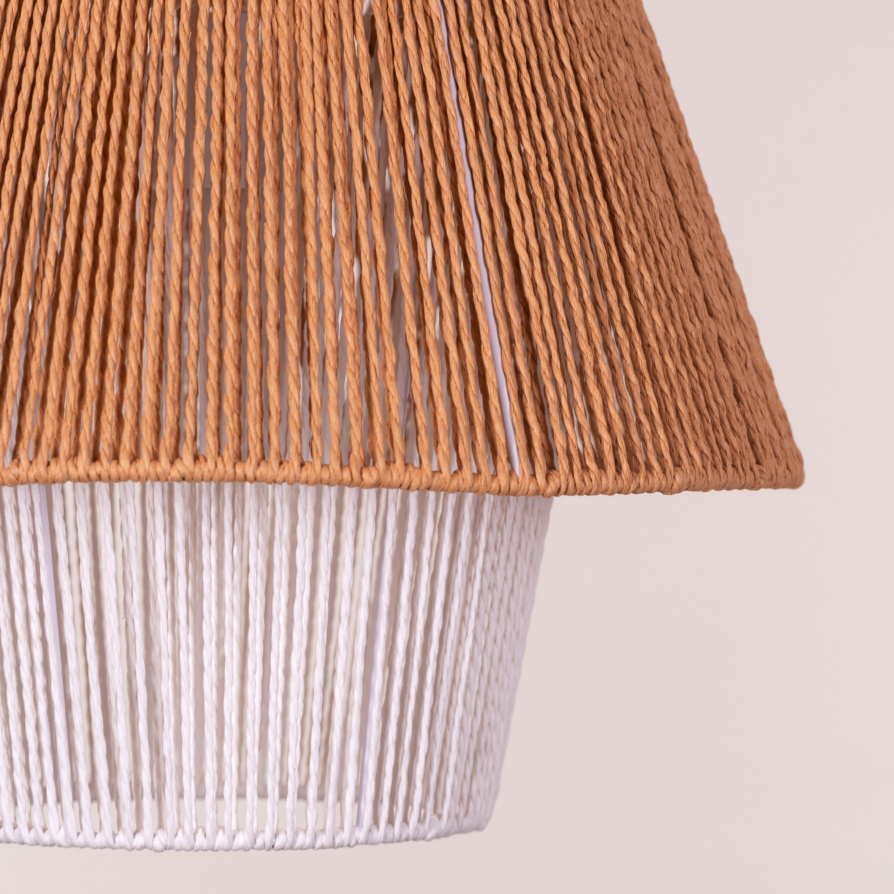 Say What You Mean (Brown, White) Rattan Pendant Light