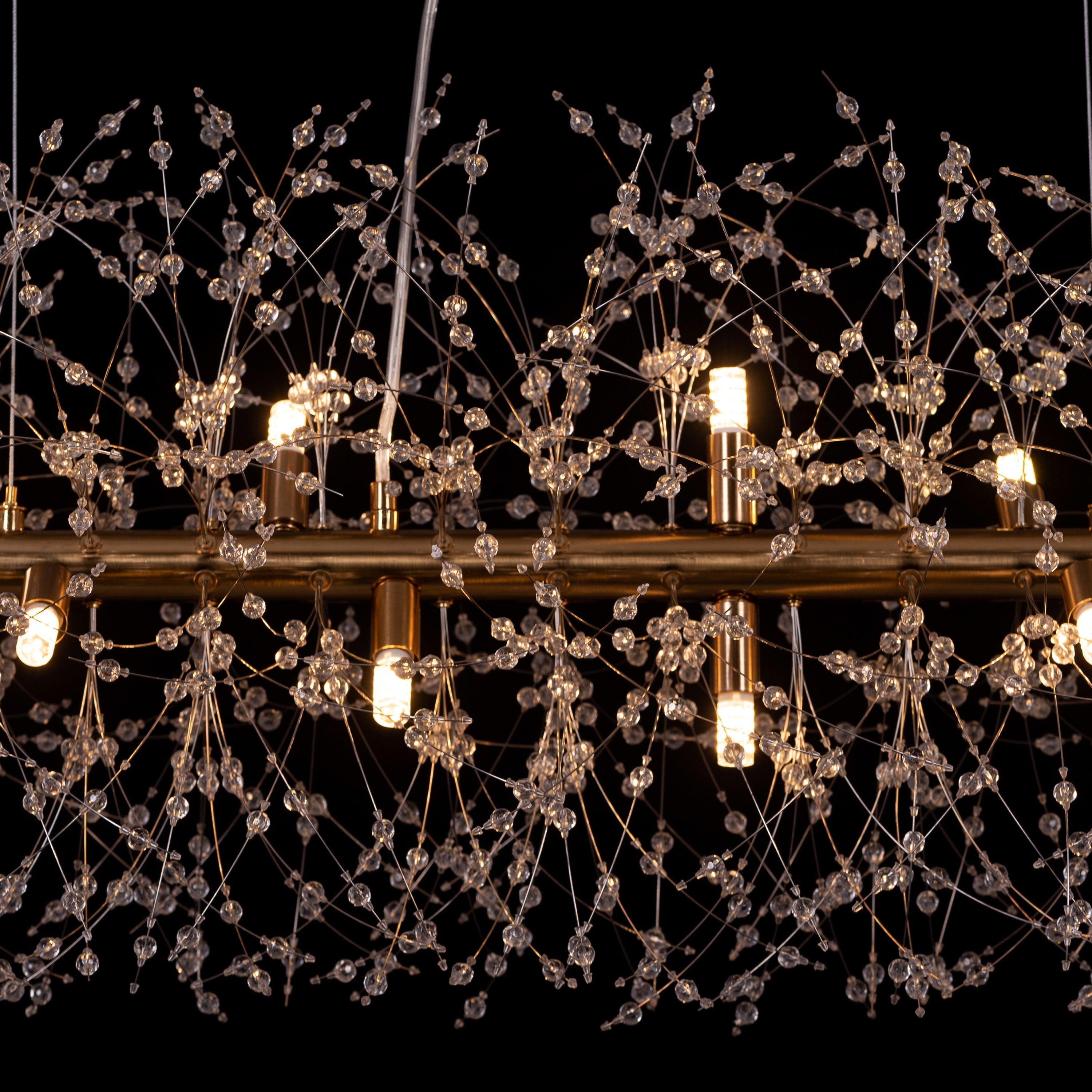 Touch The Clouds (Medium, Rectangular, Gold) Crystal Chandelier