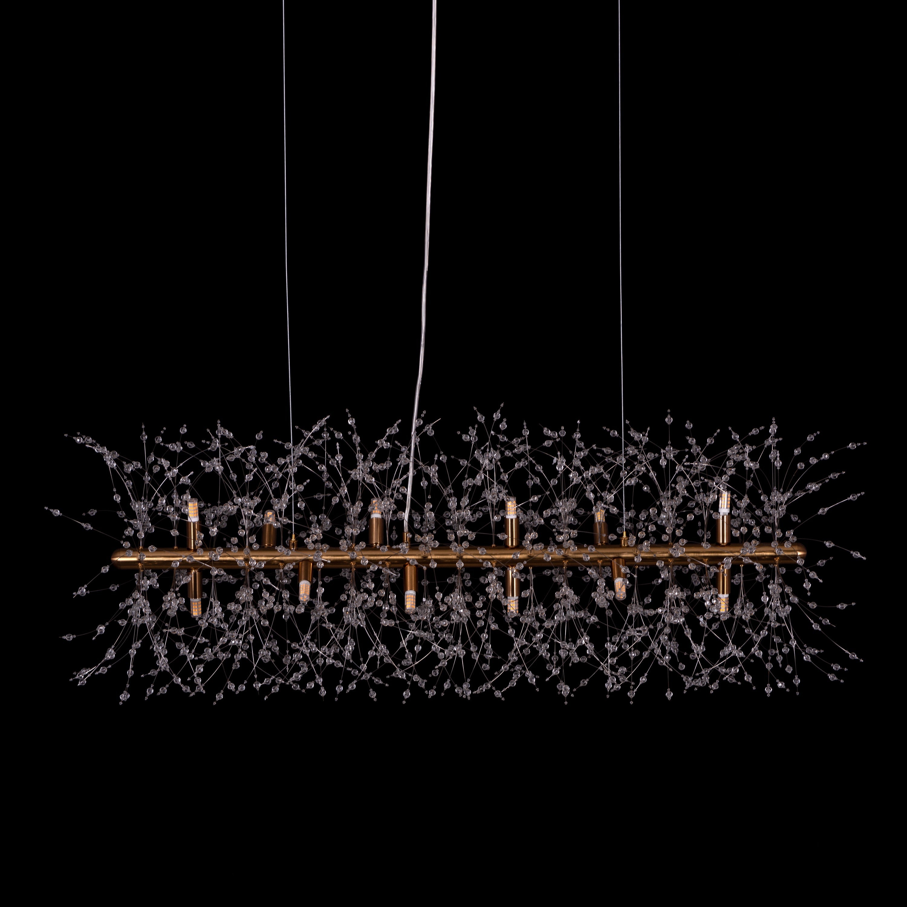 Touch The Clouds (Medium, Rectangular, Gold) Crystal Chandelier