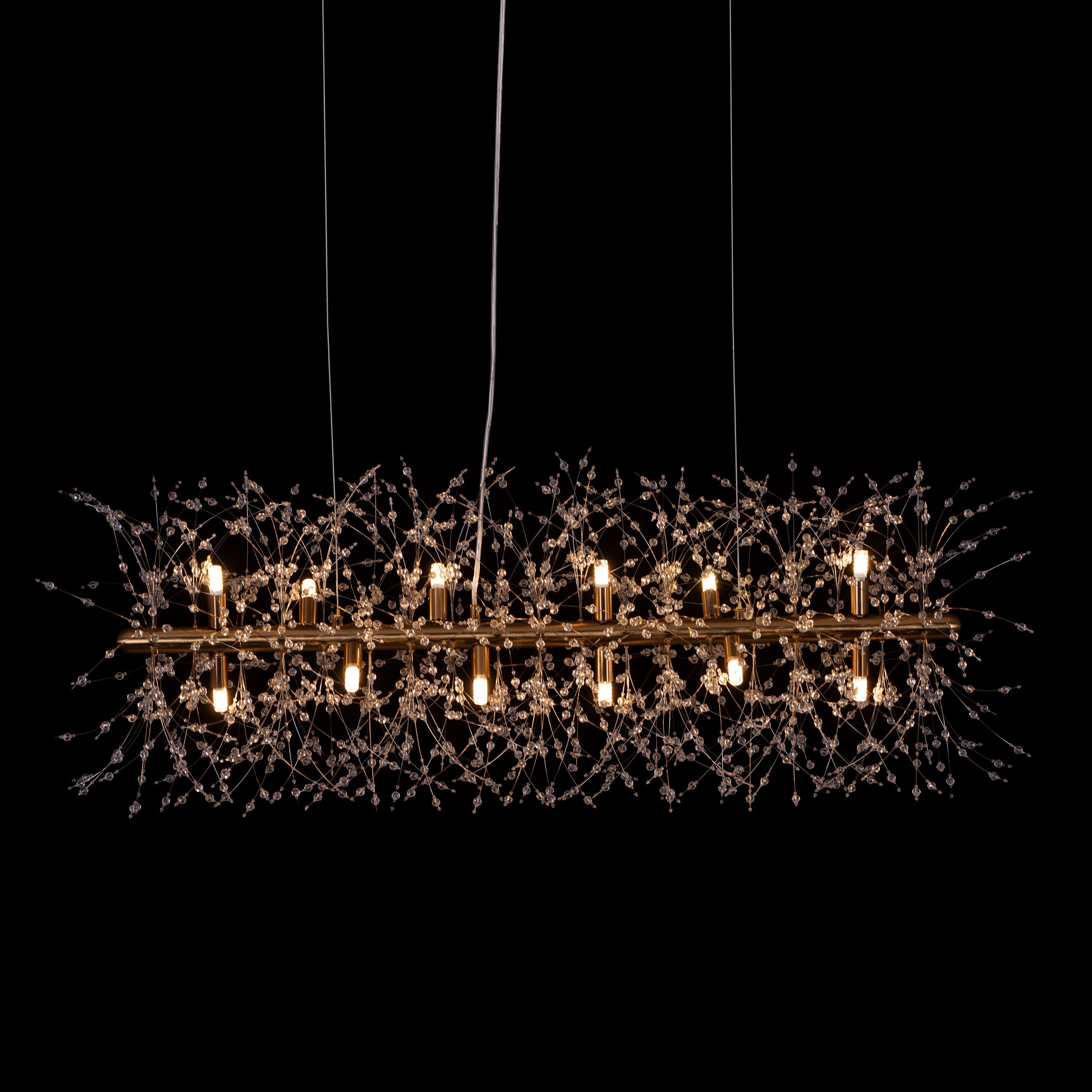 Touch The Clouds (Medium, Rectangular, Gold) Crystal Chandelier