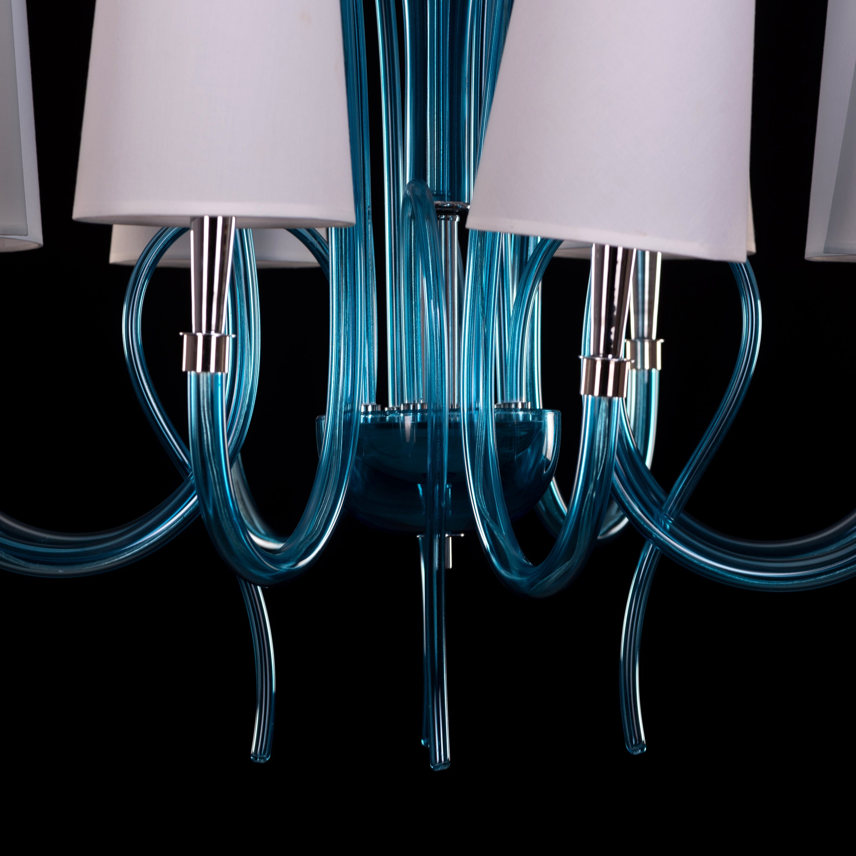 Lunch In London (Blue, White) Glass Chandelier