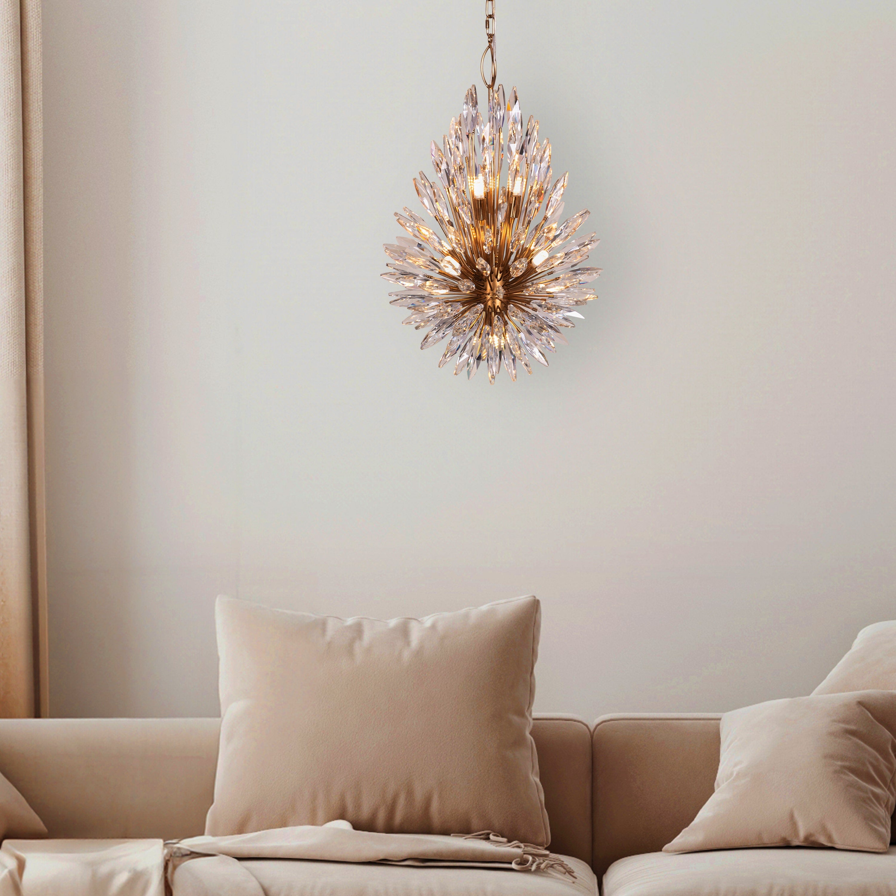 Jewel Of My Heart (Gold) Crystal Pendant Light