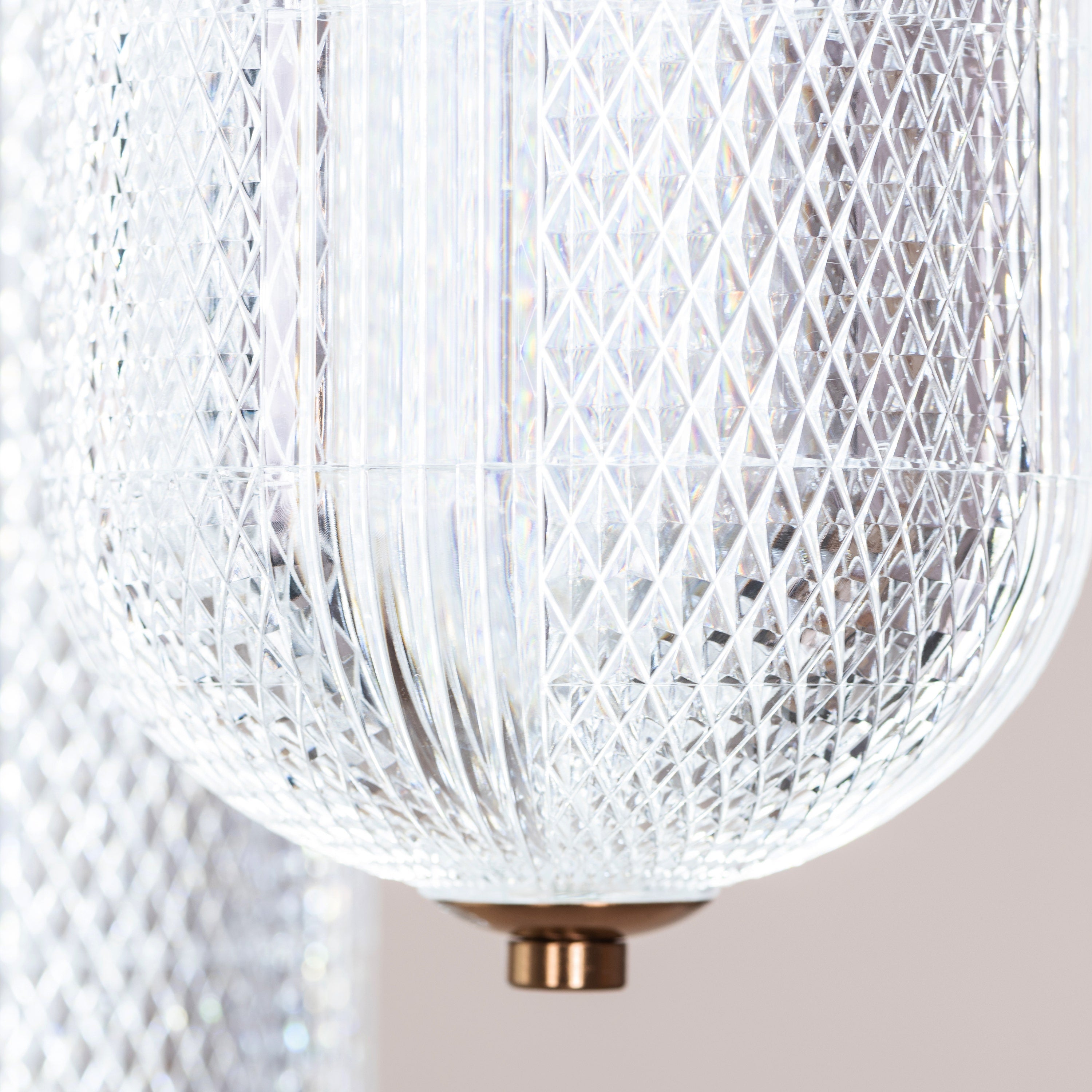 Yellow Diamond (3 Head, Dimmable LED with Remote Control) Acrylic Textured Chandelier