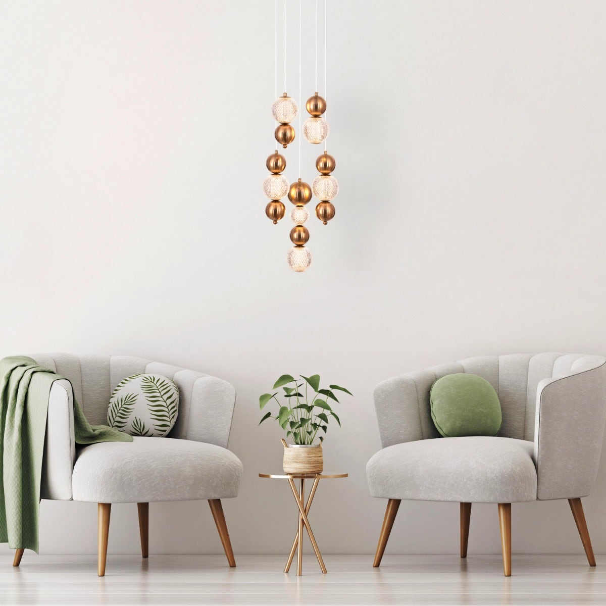 Meant For Me (Gold, Dimmable LED with Remote Control) Chandelier