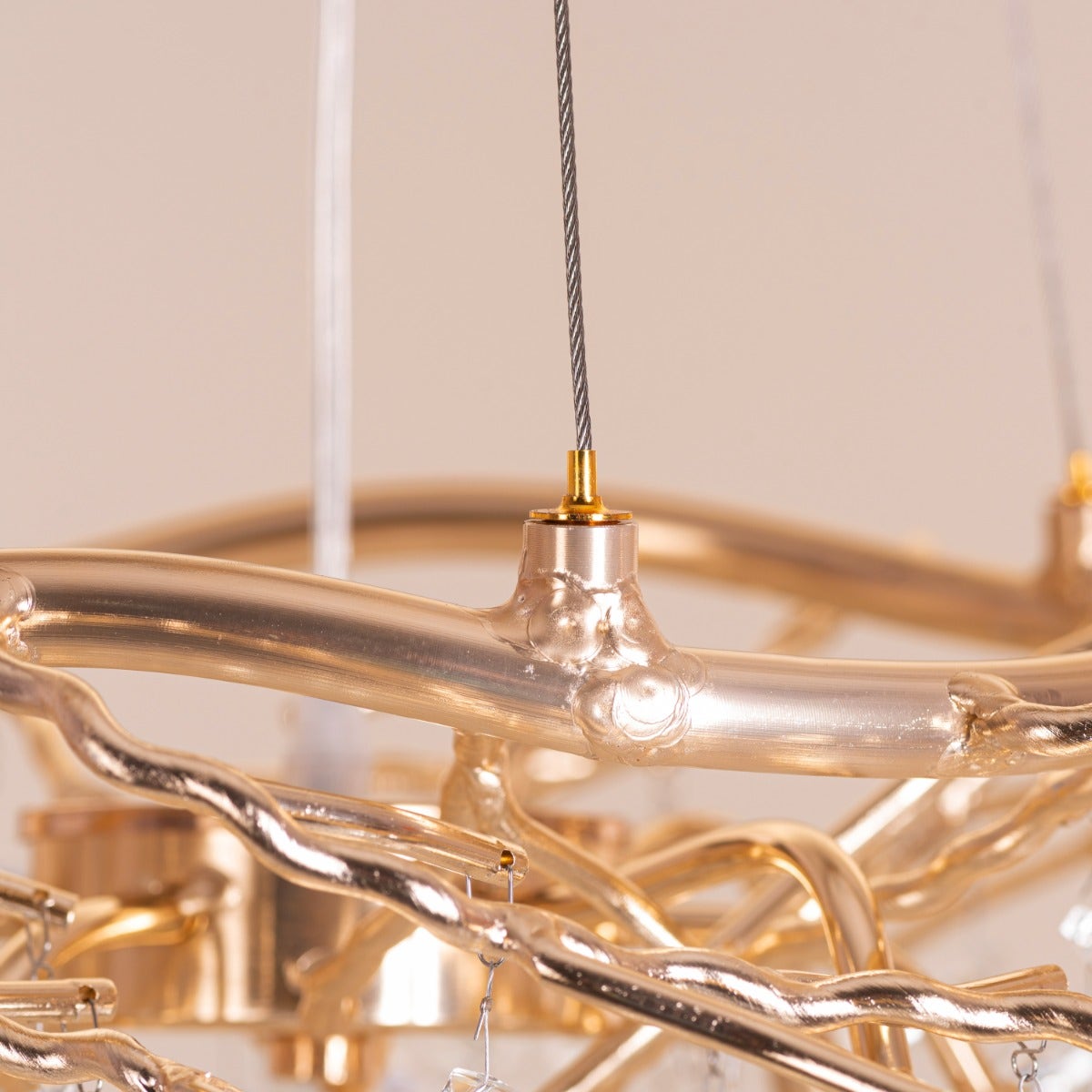 Moral Of The Story (Small, Gold) Tree Branch Crystal Chandelier