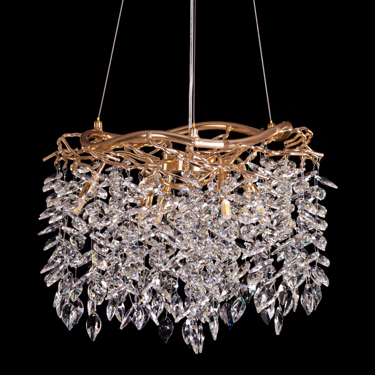 Moral Of The Story (Small, Gold) Tree Branch Crystal Chandelier