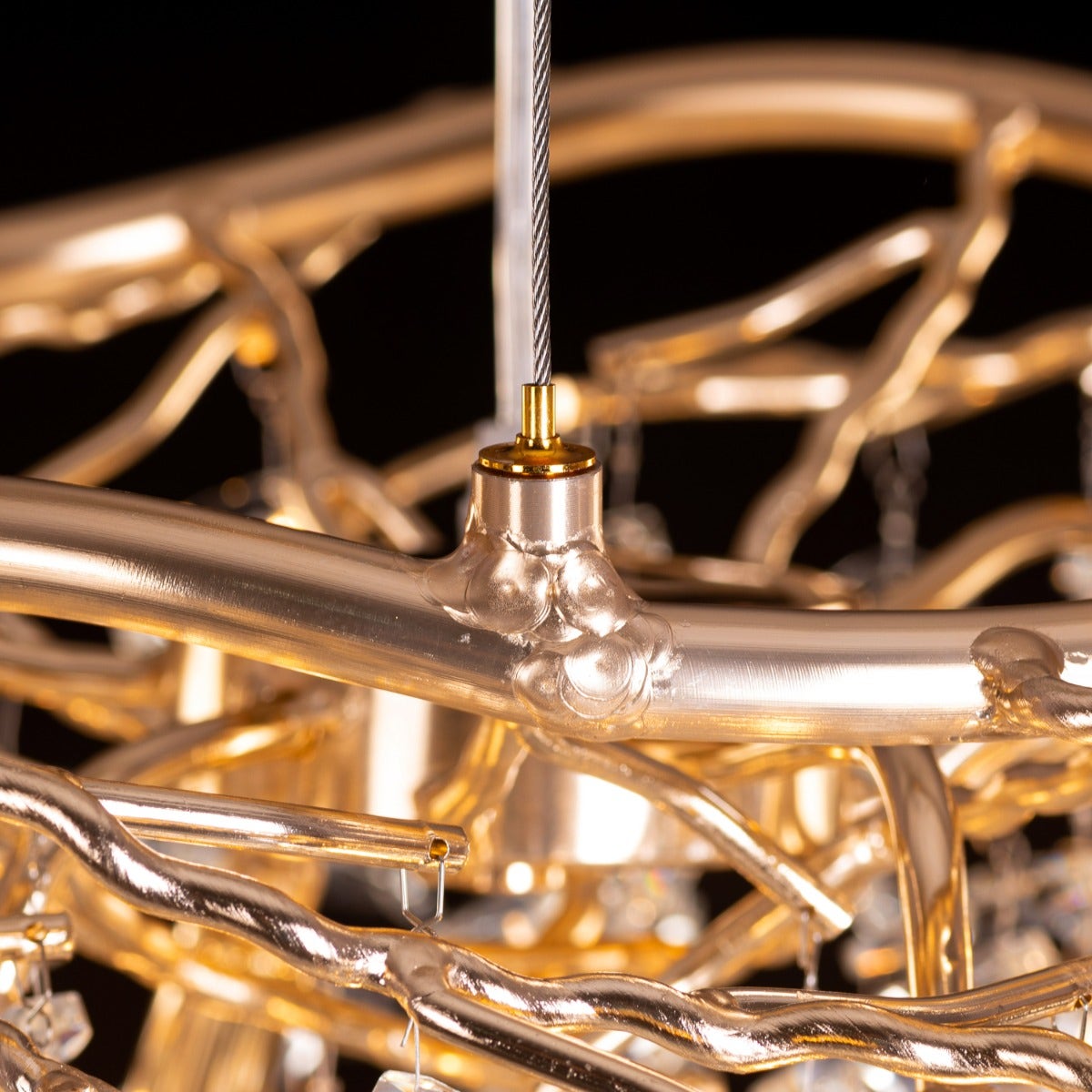 Moral Of The Story (Small, Gold) Tree Branch Crystal Chandelier