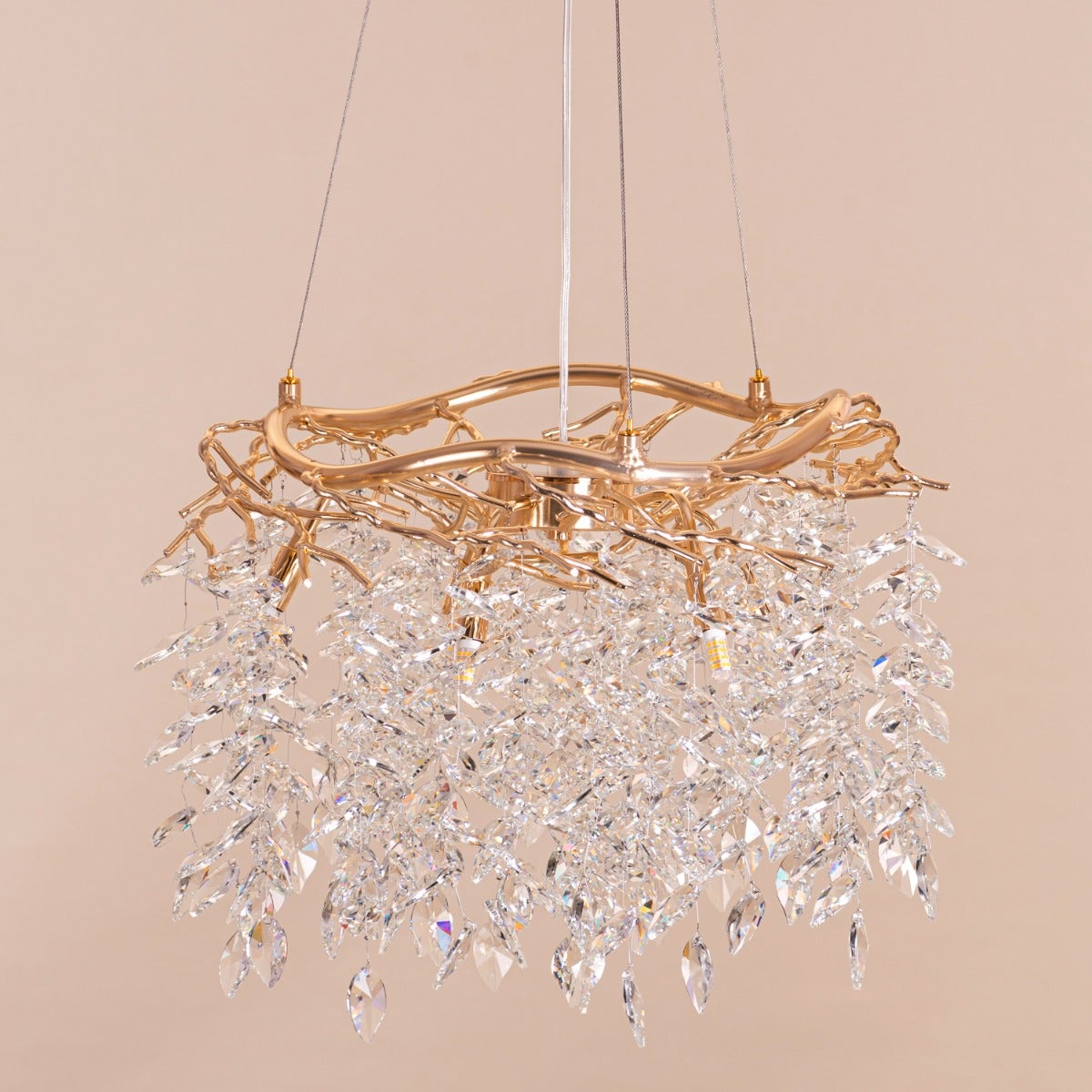Moral Of The Story (Small, Gold) Tree Branch Crystal Chandelier