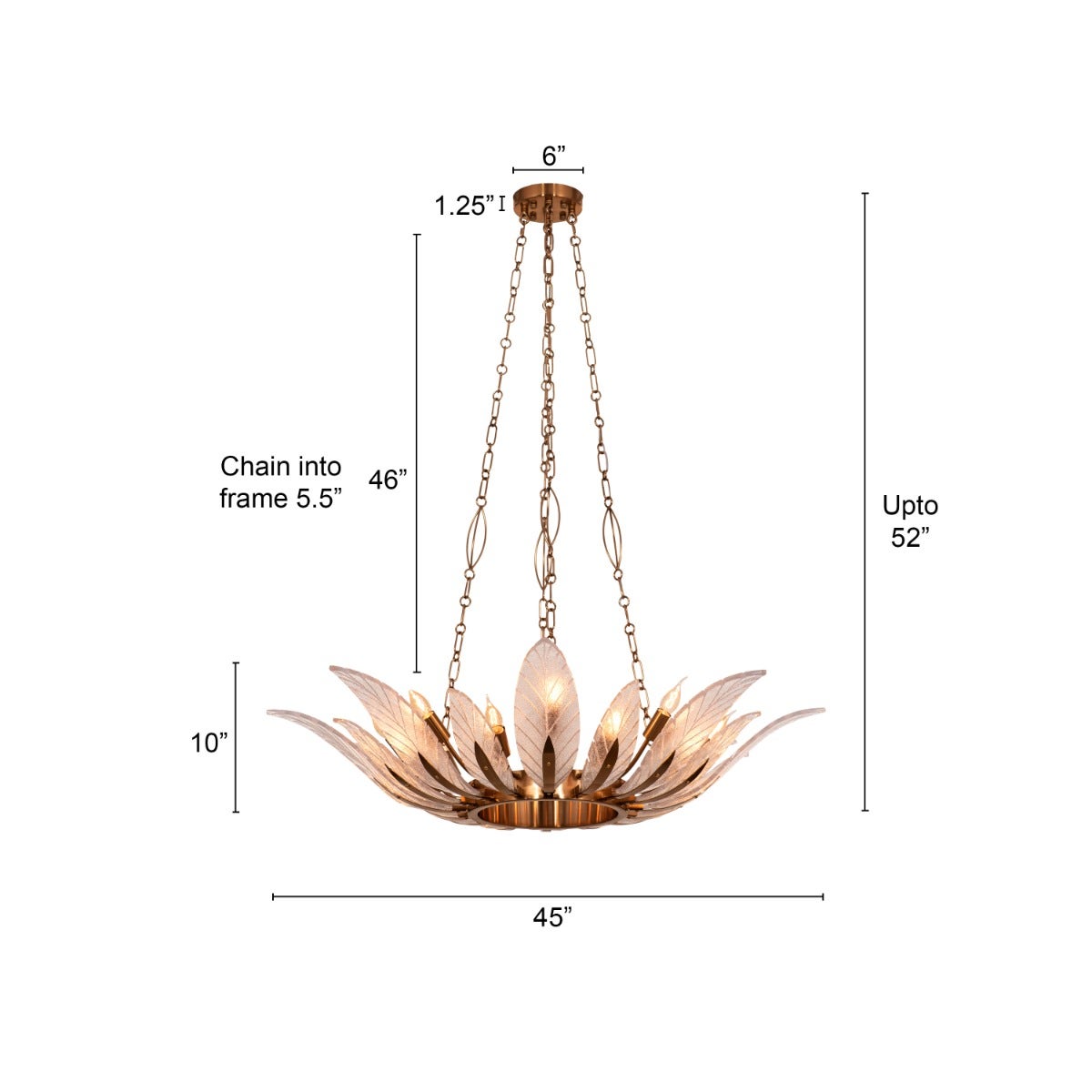 Trance (Large, Gold) Glass Chandelier