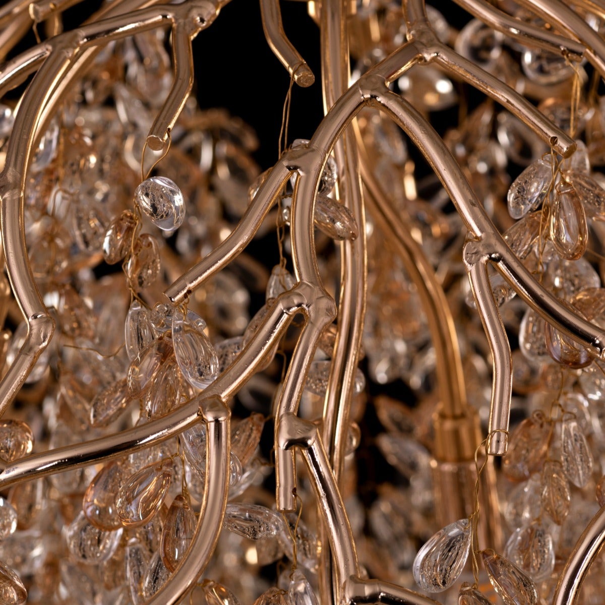 Poets That Write (Small, Gold) Tree Branch Crystal Chandelier