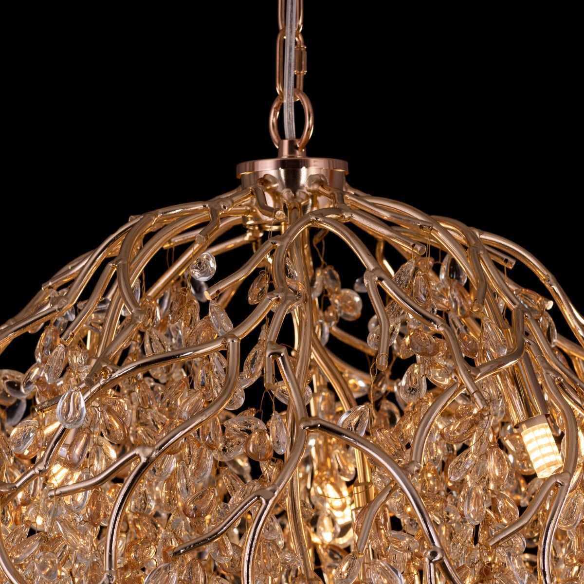 Poets That Write (Small, Gold) Tree Branch Crystal Chandelier