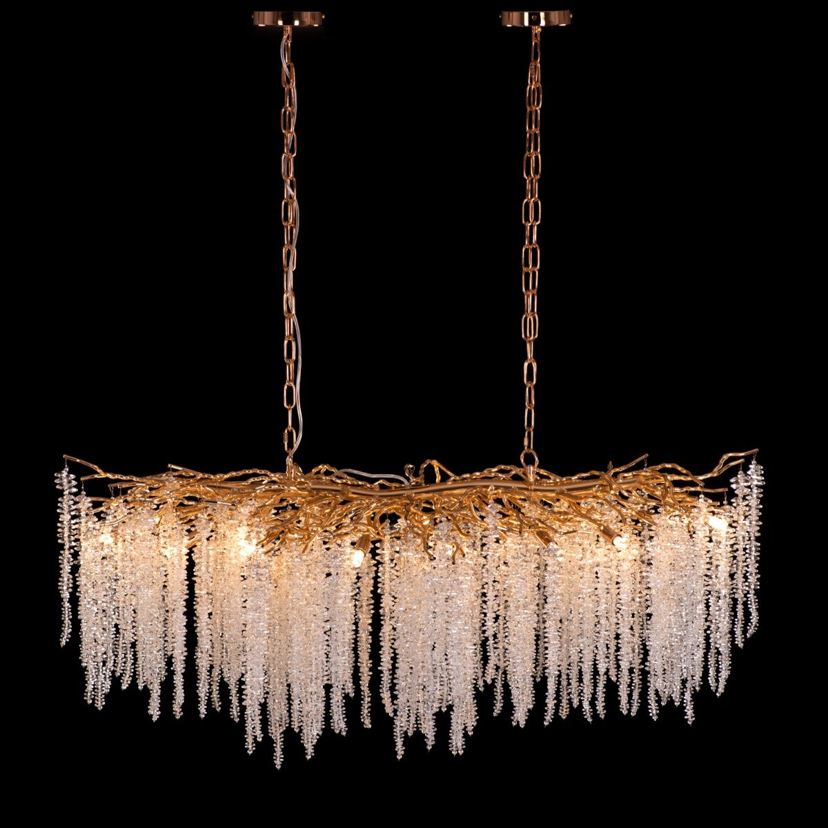 Up With The Fairies (Large, Gold) Tree Branch Crystal Chandelier