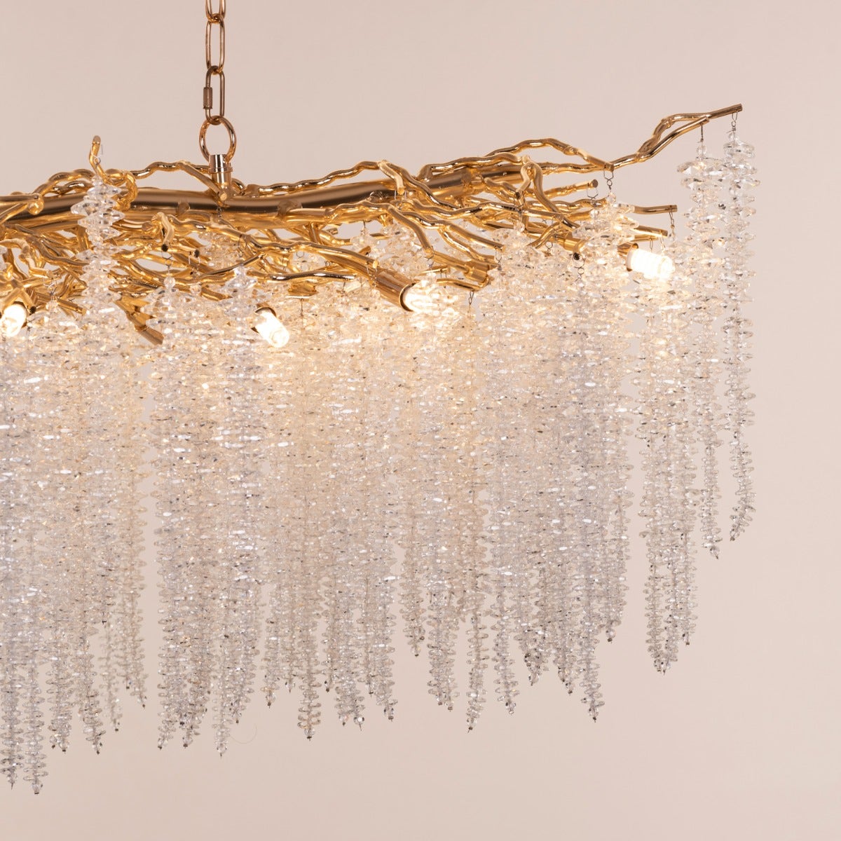 Up With The Fairies (Large, Gold) Tree Branch Crystal Chandelier