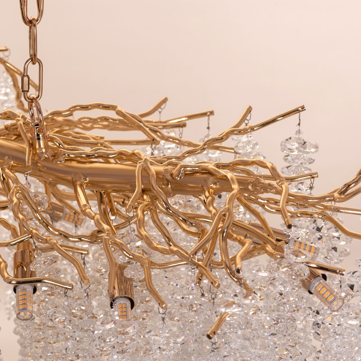 Up With The Fairies (Large, Gold) Tree Branch Crystal Chandelier