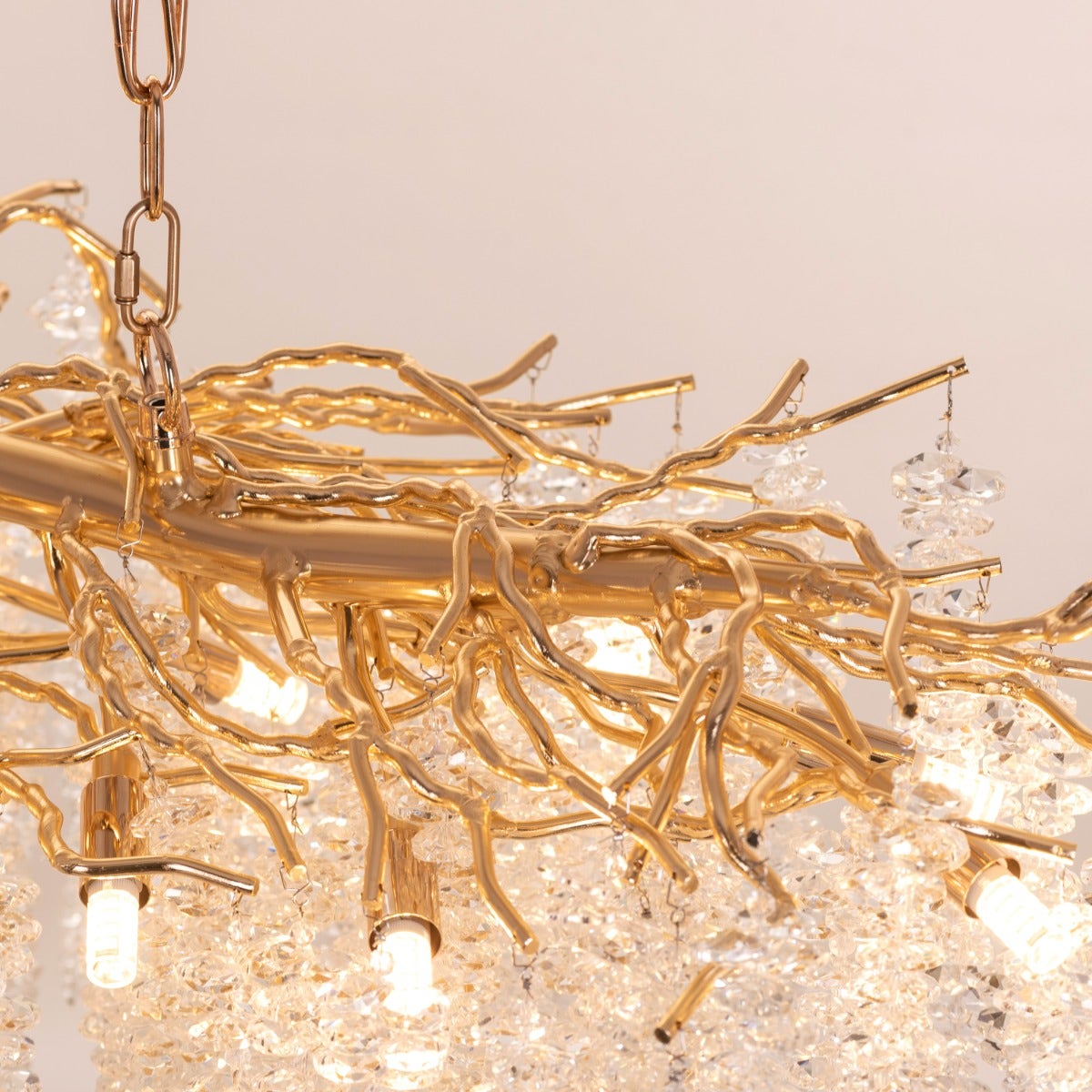 Up With The Fairies (Large, Gold) Tree Branch Crystal Chandelier