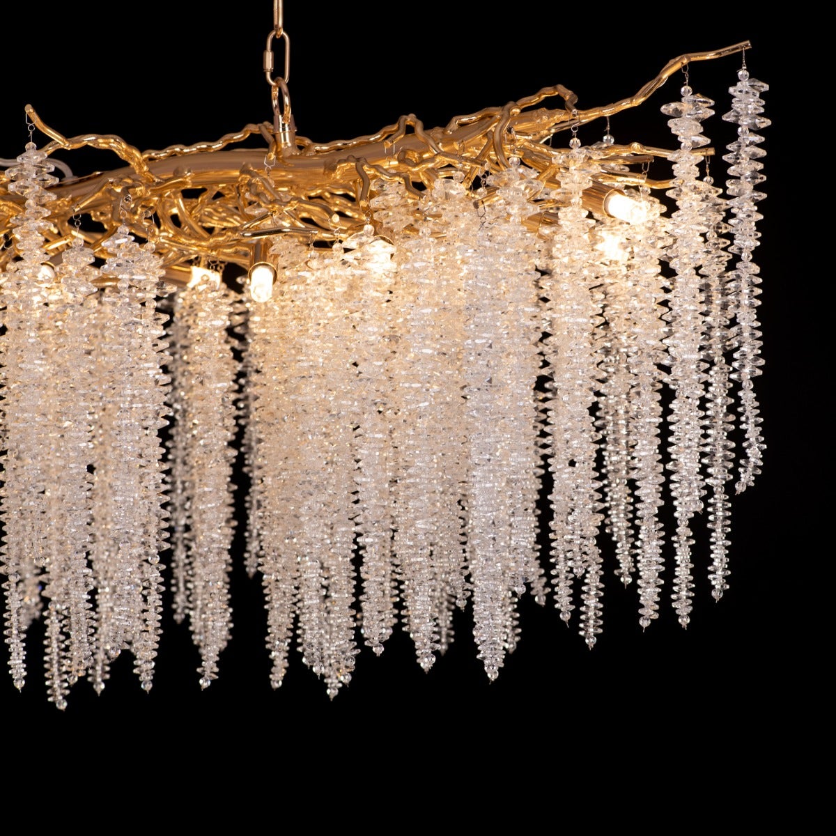 Up With The Fairies (Large, Gold) Tree Branch Crystal Chandelier