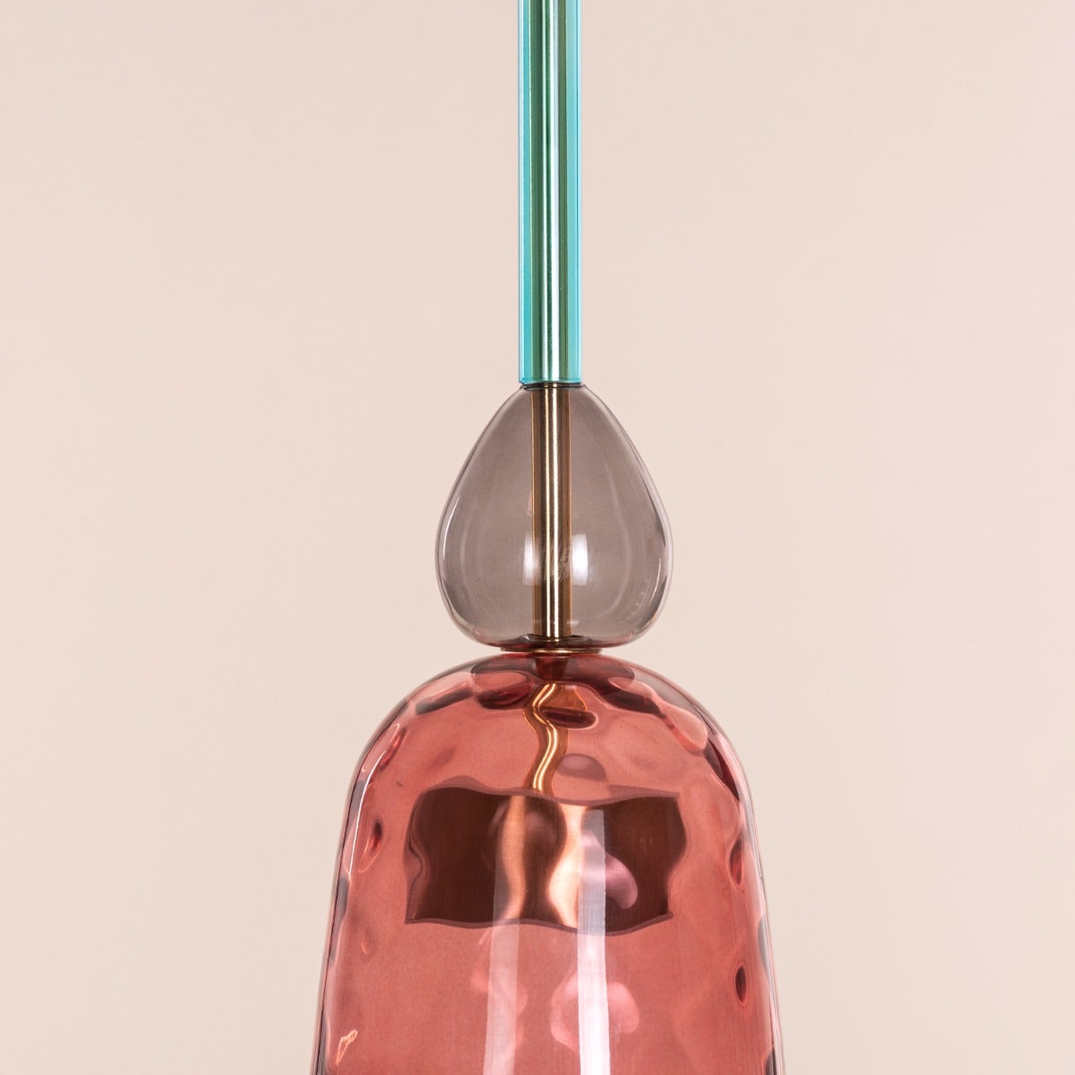 Cherry Bomb (Red, Built-In LED) Textured Glass Pendant Light