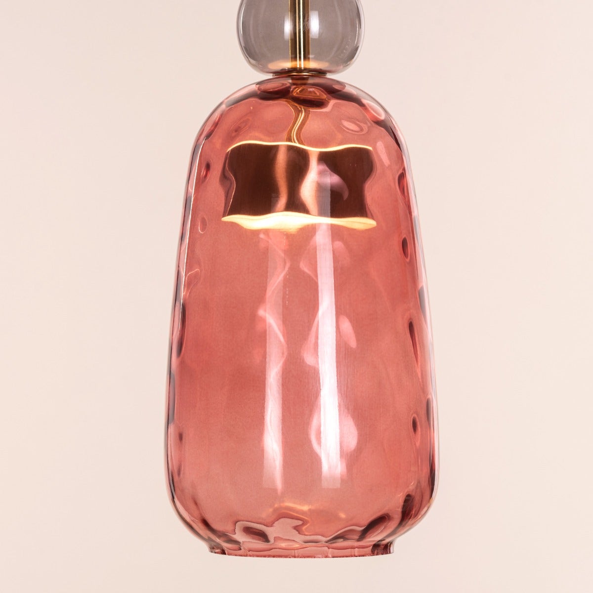 Cherry Bomb (Red, Built-In LED) Textured Glass Pendant Light