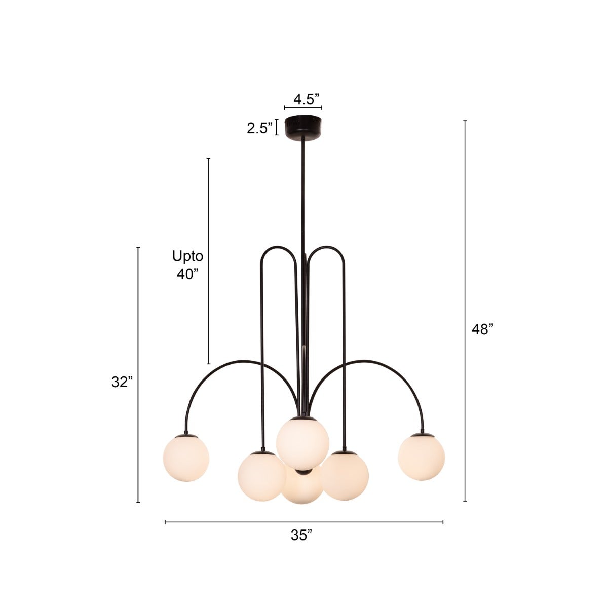 Forever Young (Large, Black, Dimmable LED with Remote Control) Chandelier
