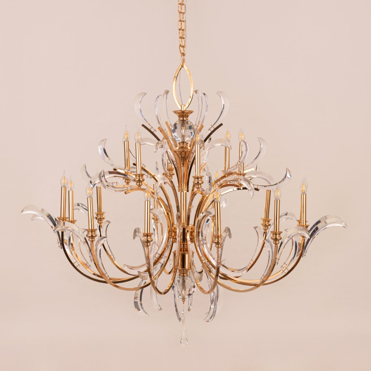 Fountain Of Fortune (Large, Gold) Crystal Chandelier