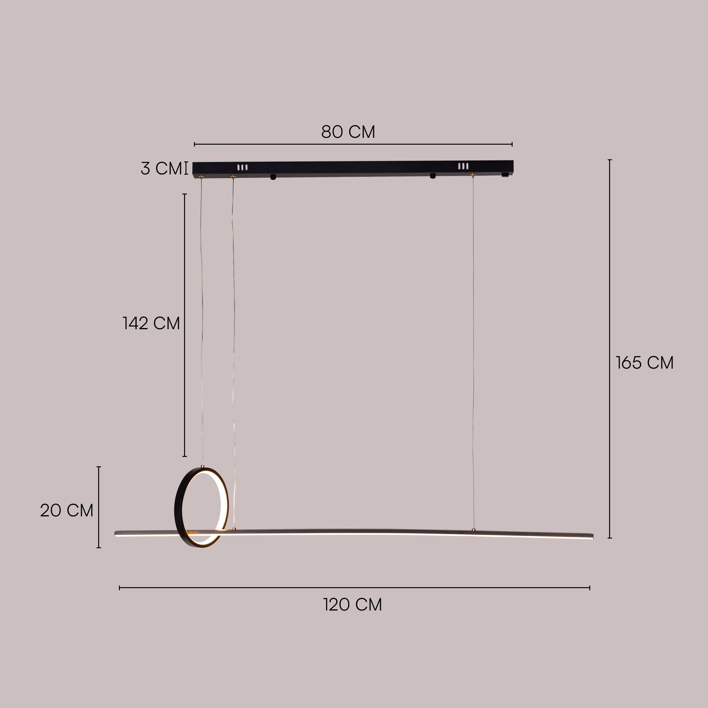 End The Chase (Large, Black, Dimmable LED with Remote Control) Chandelier