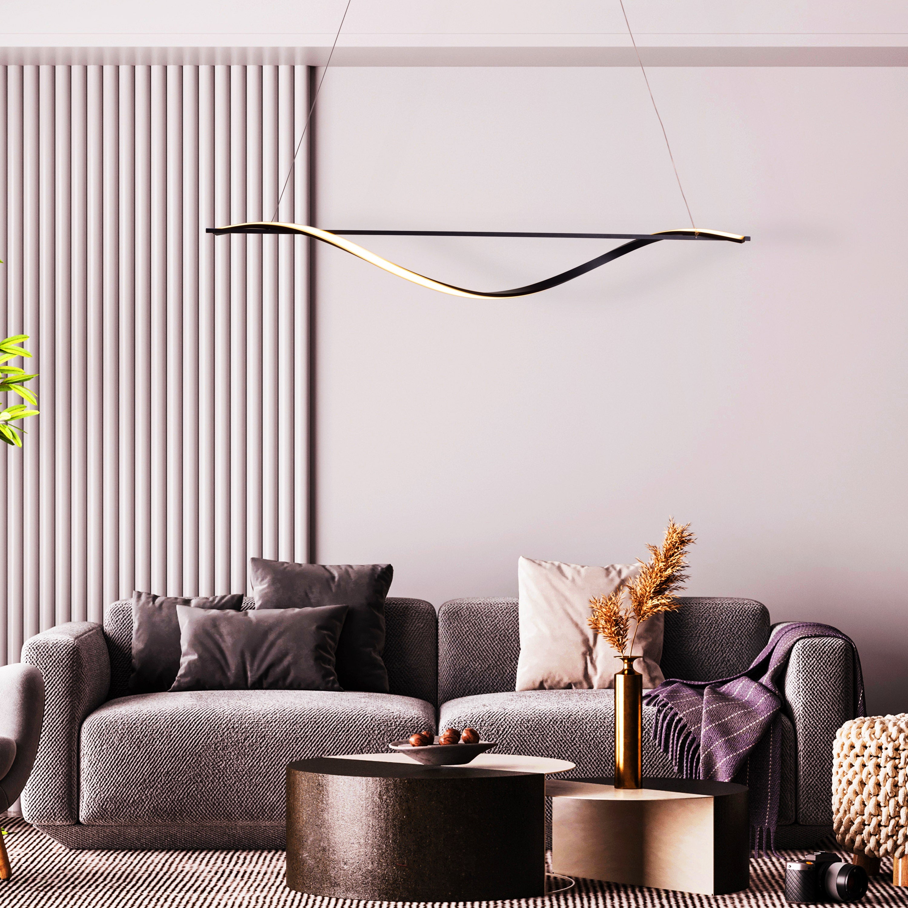 Cheat Sheet (Large, Black, Dimmable LED with Remote Control) Chandelier