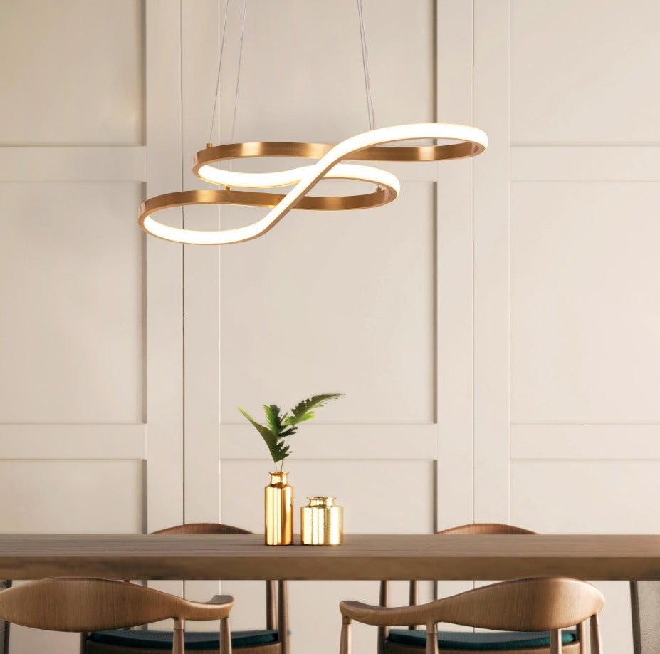 Dive Right In (Medium, Gold, Dimmable LED with Remote Control) Chandelier