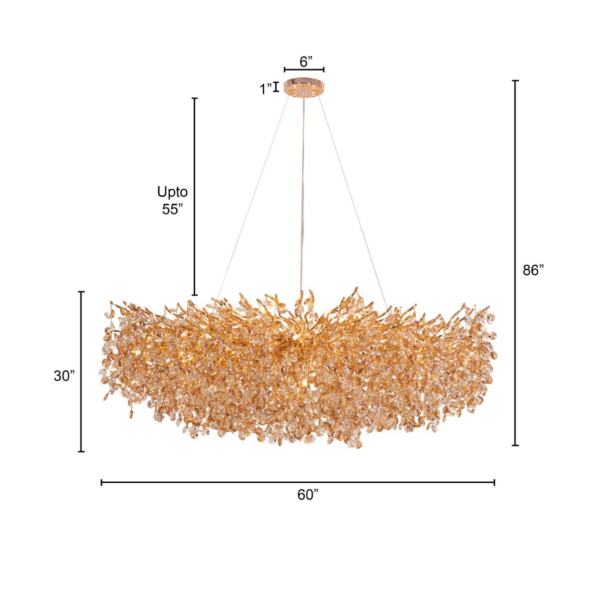 You Said Forever (Large, Gold) Crystal Chandelier