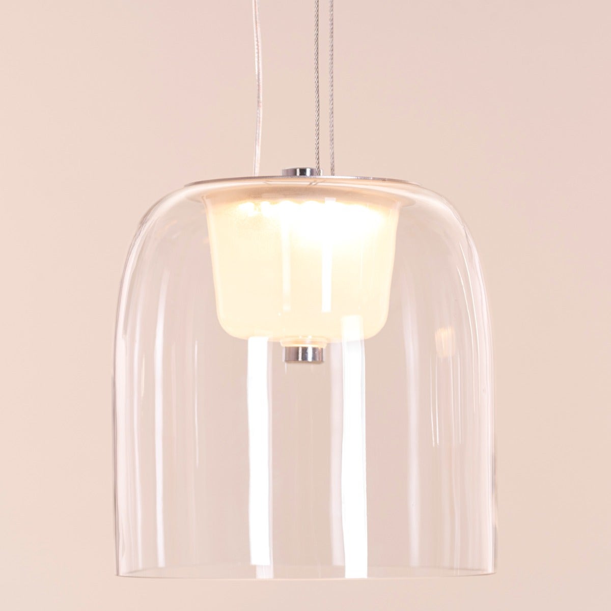 Love Spell (Medium, Chrome, Dimmable LED with Remote Control) Glass Chandelier