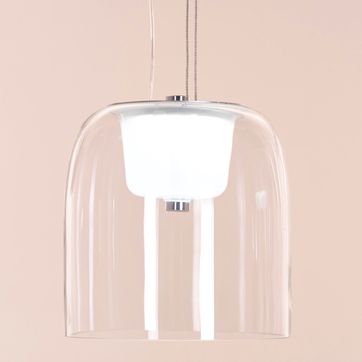 Love Spell (Medium, Chrome, Dimmable LED with Remote Control) Glass Chandelier