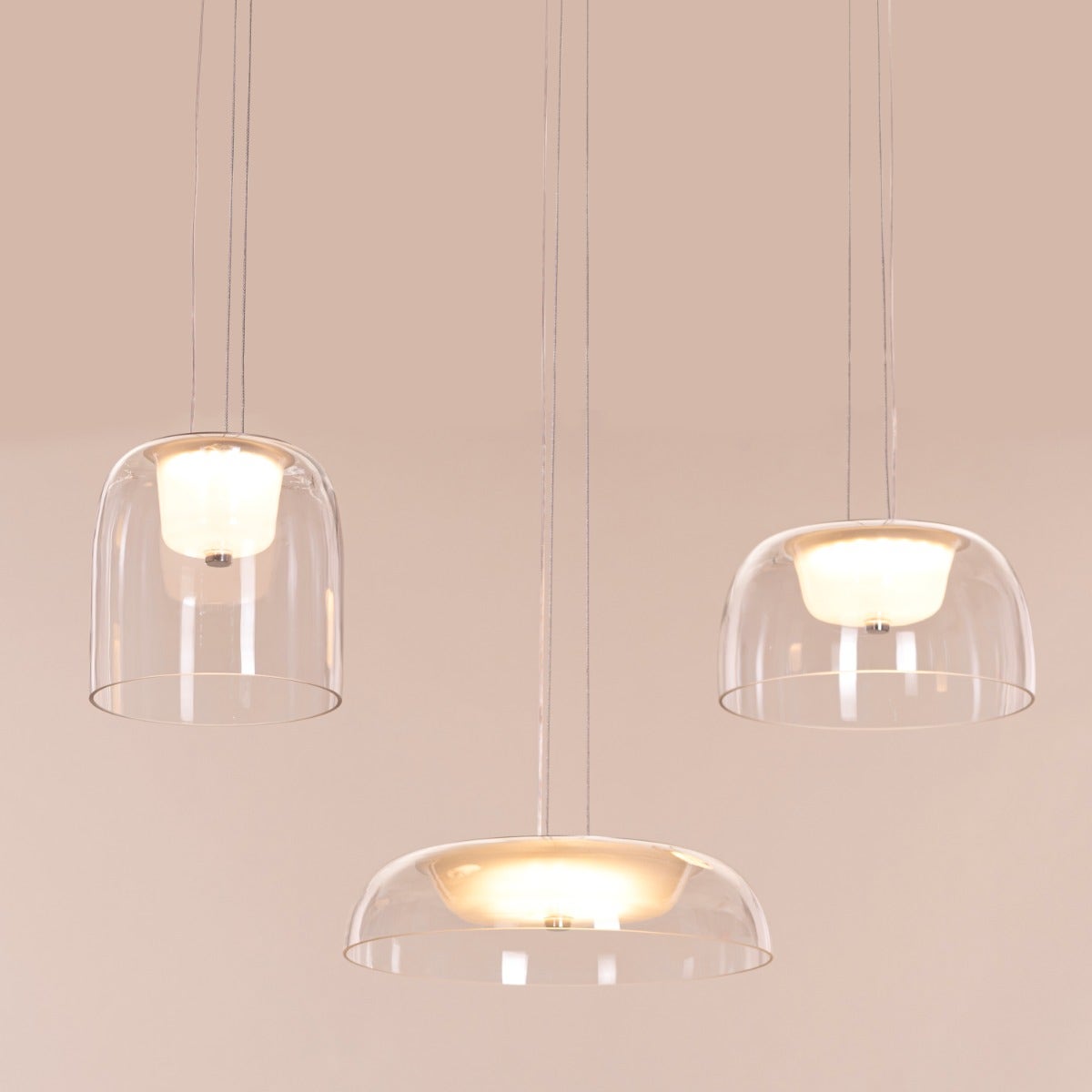 Love Spell (Medium, Chrome, Dimmable LED with Remote Control) Glass Chandelier