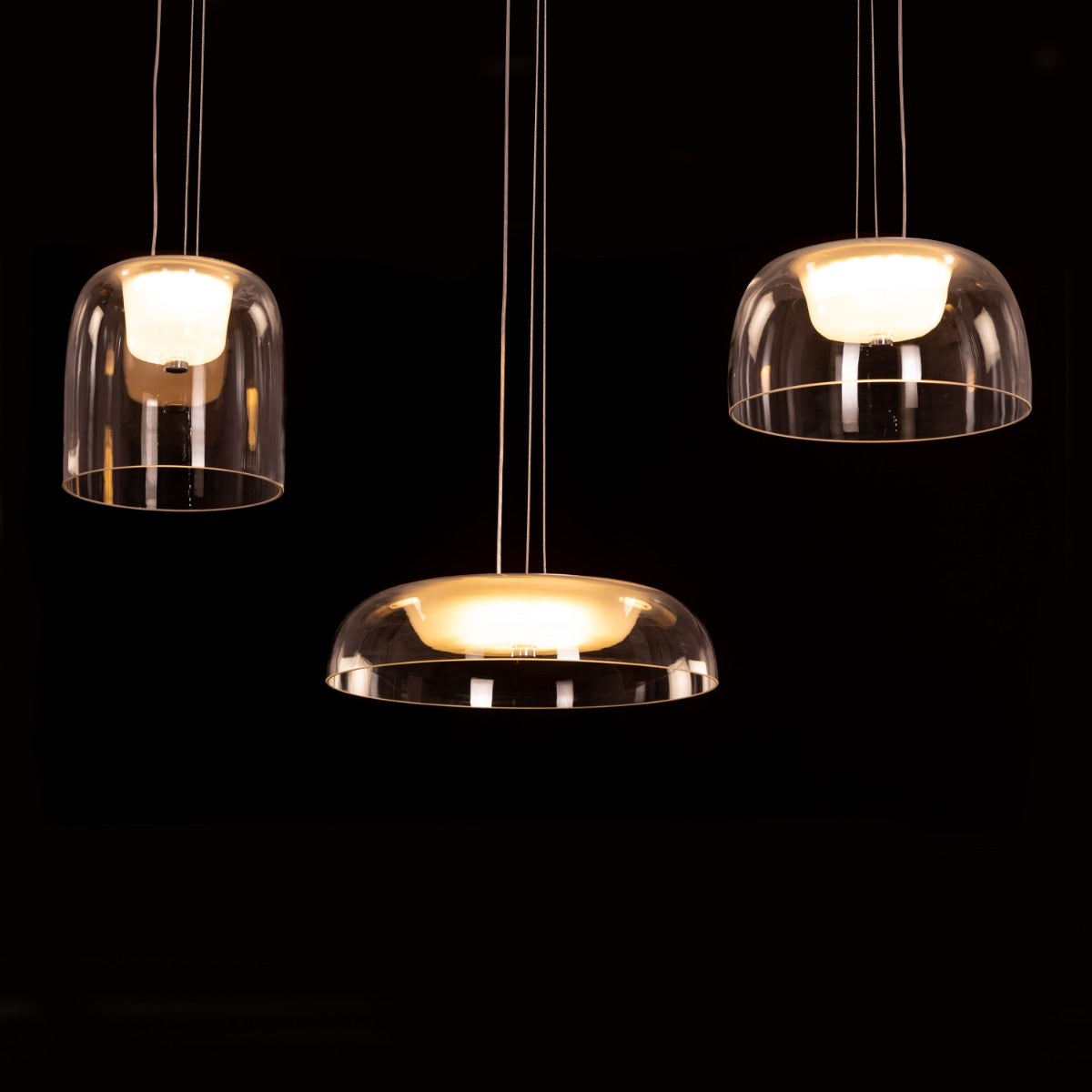 Love Spell (Medium, Chrome, Dimmable LED with Remote Control) Glass Chandelier