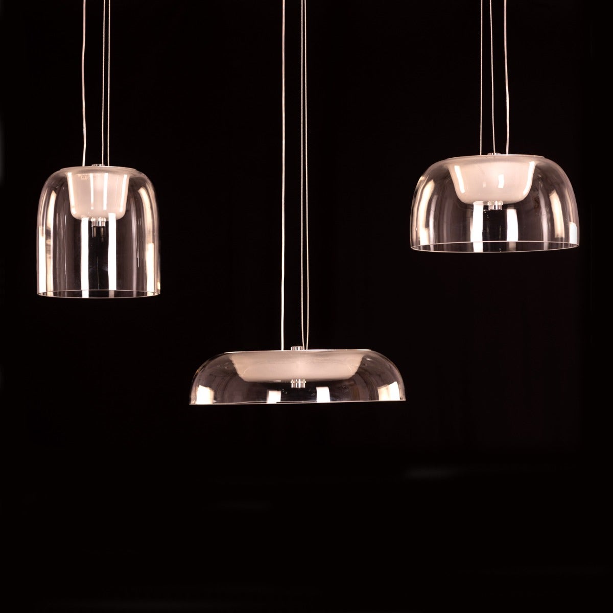 Love Spell (Medium, Chrome, Dimmable LED with Remote Control) Glass Chandelier